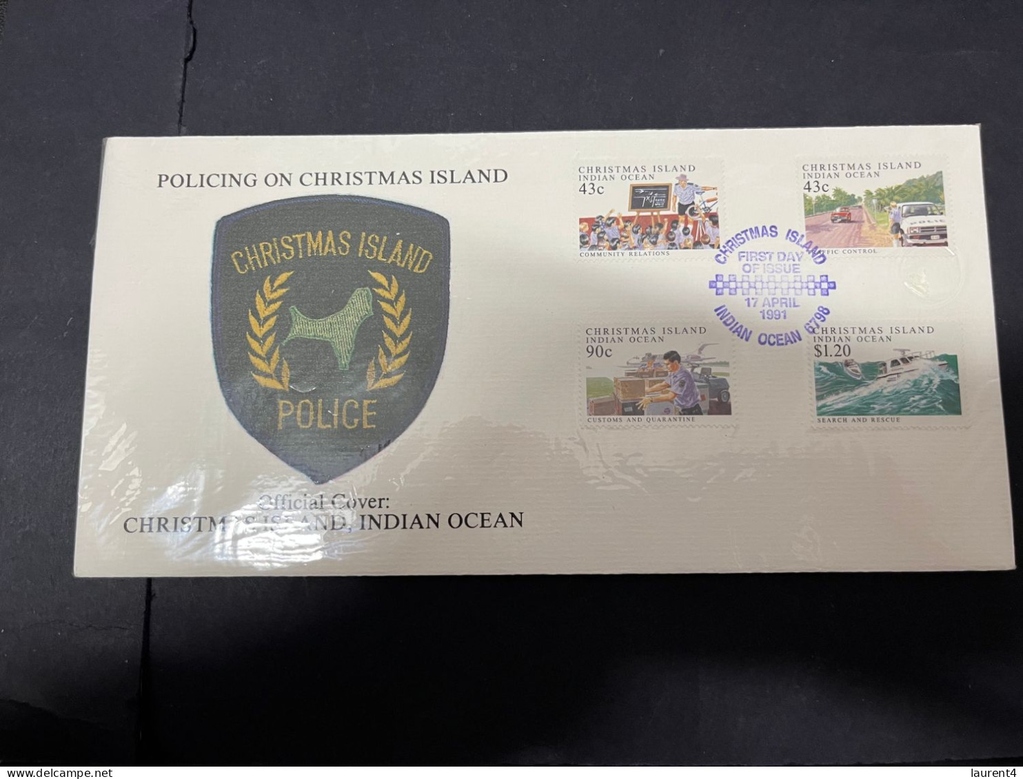 11-5-2024 (4 Z 44)  Australia Christmas Island FDC - 1991 (Policing) Still Wrapped ! - Christmaseiland