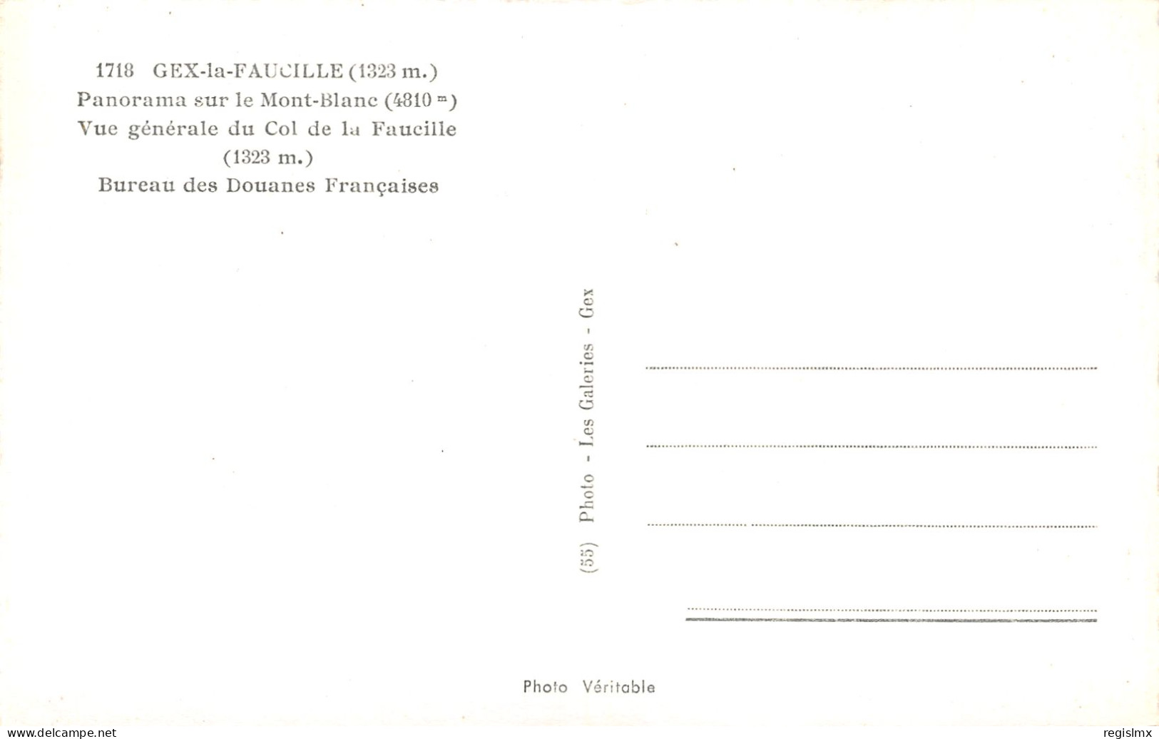 01-GEX LA FAUCILLE-N°T2555-F/0063 - Gex