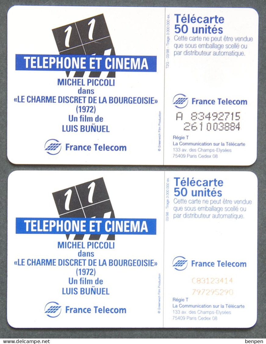 Télécartes Michel Piccoli Téléphone Et Cinéma Luis Bunuel Charme Discret De La Bourgeoise 1972 50U France Telecom - Ohne Zuordnung