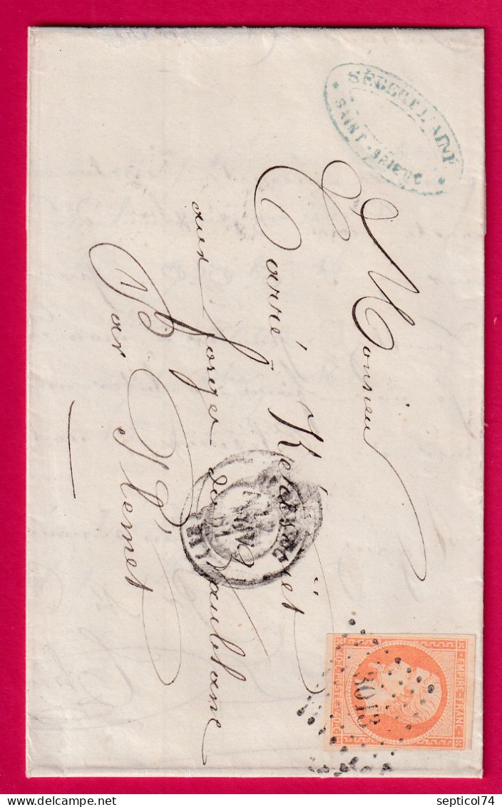 N°16 PC 3013 ST BRIEUC COTES DU NORD POUR VAUBLANC PAR PLEMET LETTRE - 1849-1876: Periodo Classico