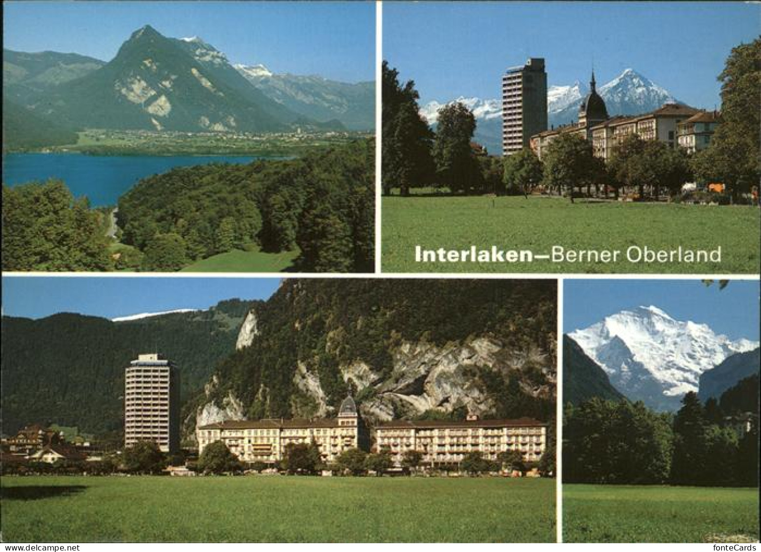 11451808 Interlaken BE Panorama Thunersee Hochhaus Jungfrau Niesen Harder Berner - Other & Unclassified
