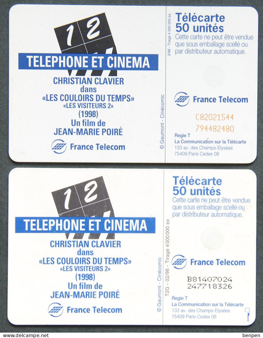 Télécartes Christian Clavier Téléphone Et Cinéma Jean Marie Poiré Les Visiteurs 2 Gaumont 50U France Telecom - Zonder Classificatie