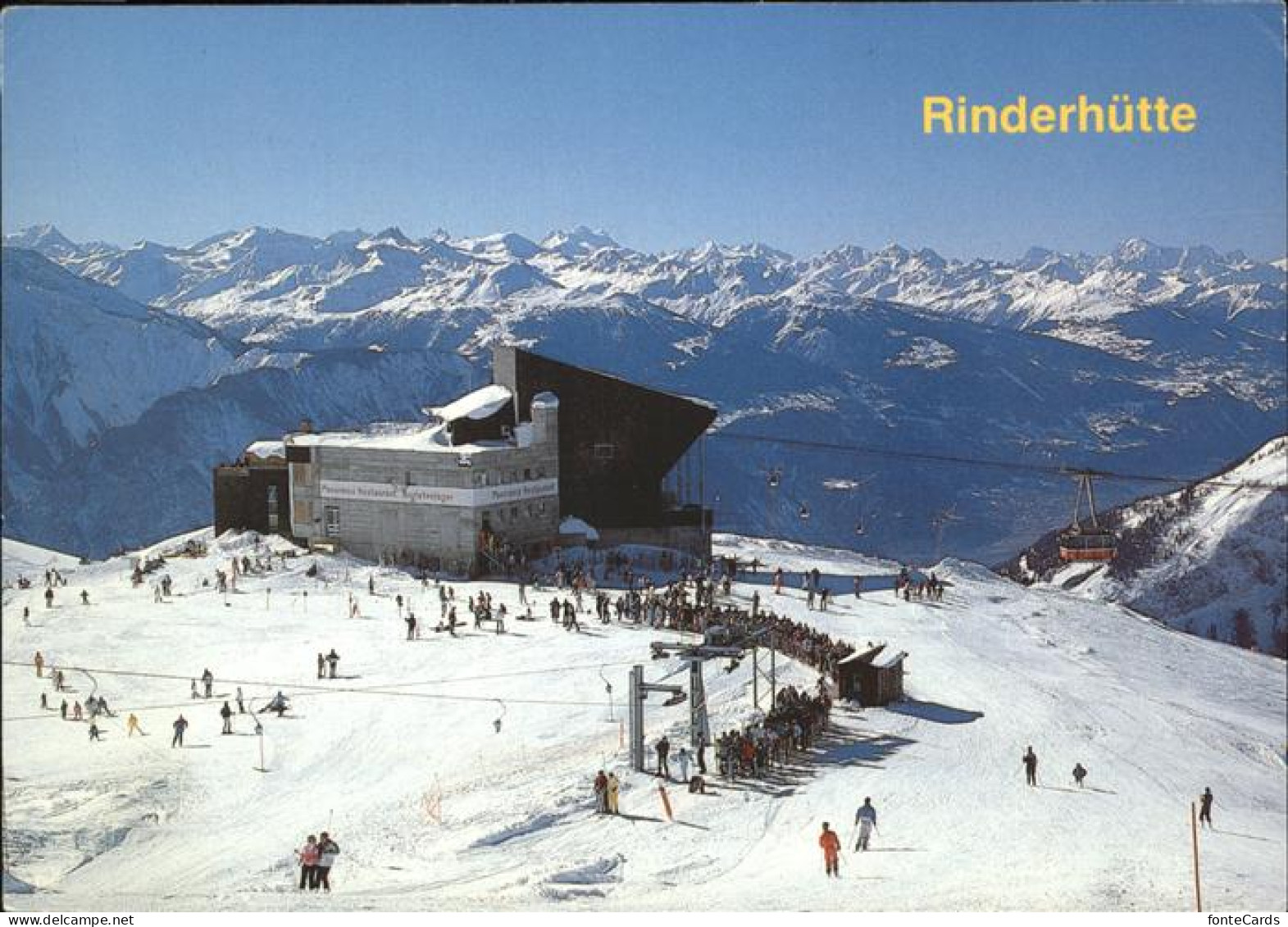 11451675 Leukerbad Skigebiet Torrent Rinderhuette Bergrestaurant Alpenpanorama W - Autres & Non Classés