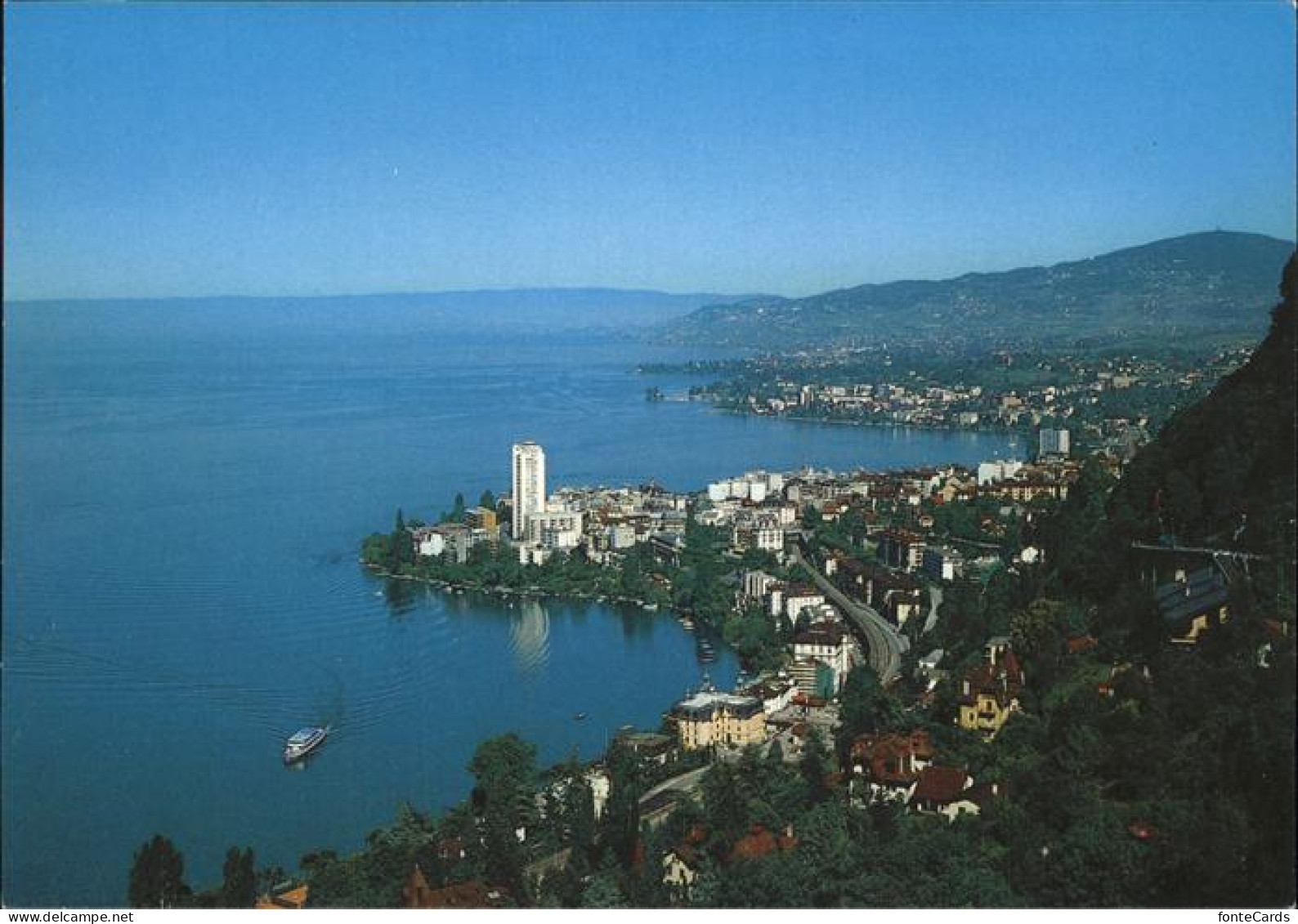 11439135 Montreux VD Fliegeraufnahme Panorama Mit Genfersee Montreux - Autres & Non Classés