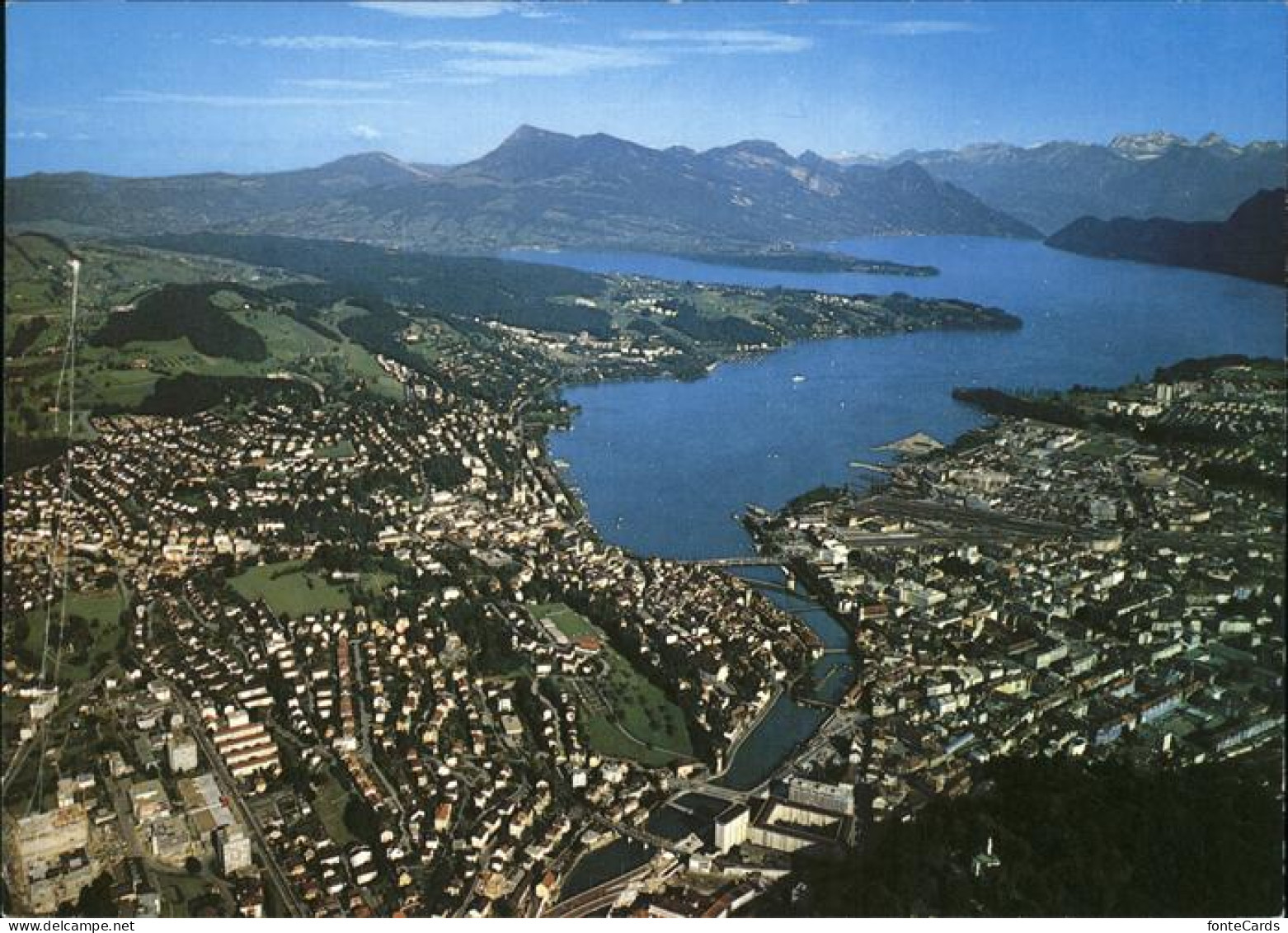 11439100 Luzern LU Fliegeraufnahme Stadt Vierwaldstaettersee Alpen Luzern - Autres & Non Classés