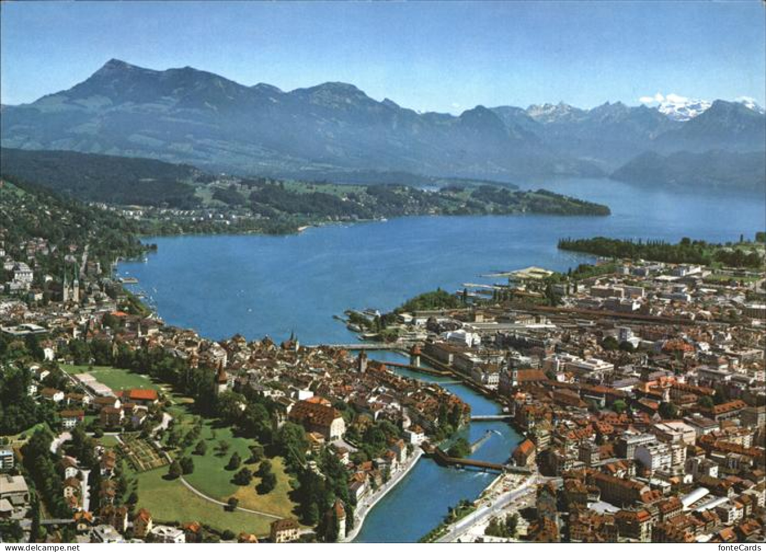 11439054 Luzern LU Fliegeraufnahme Stadt Vierwaldstaettersee Rigi Alpen Luzern - Autres & Non Classés