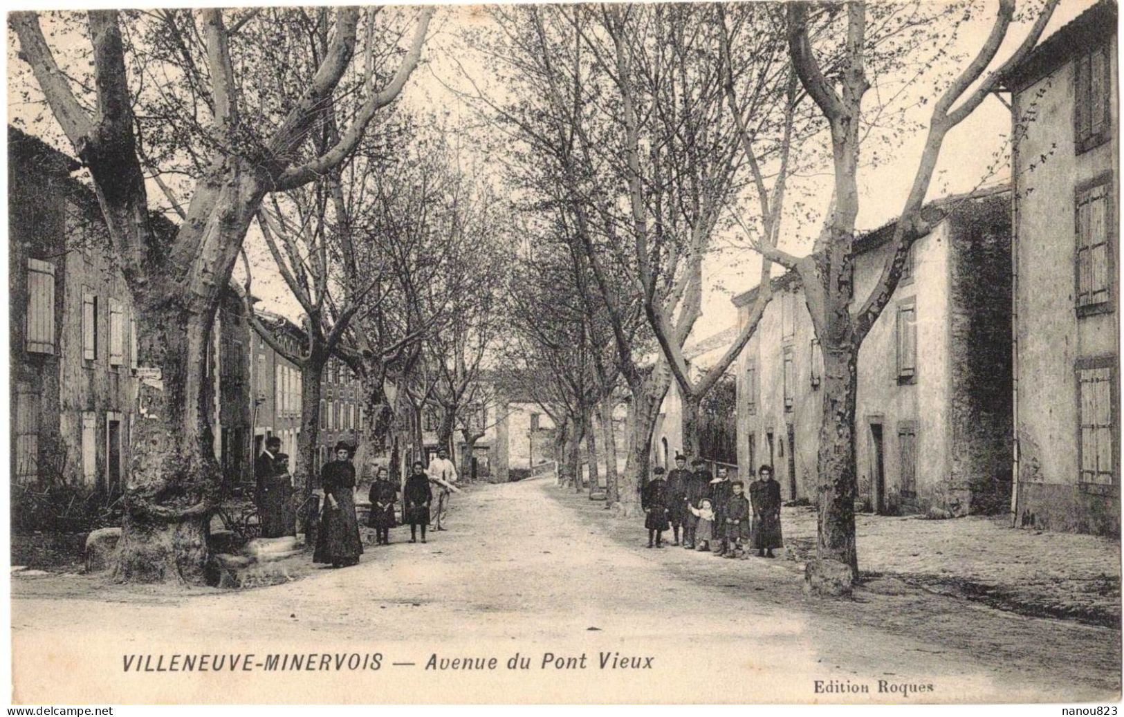 OCCITANIE AUDE VILLENEUVE MINERVOIS : AVENUE DU PONT VIEUX - PAIRE OBLITERATION PERLEE - Other & Unclassified