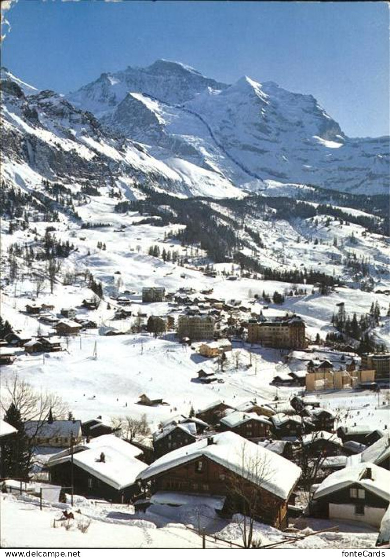 11438748 Wengen BE Panorama Im Schnee Mit Jungfrau Wengen - Autres & Non Classés