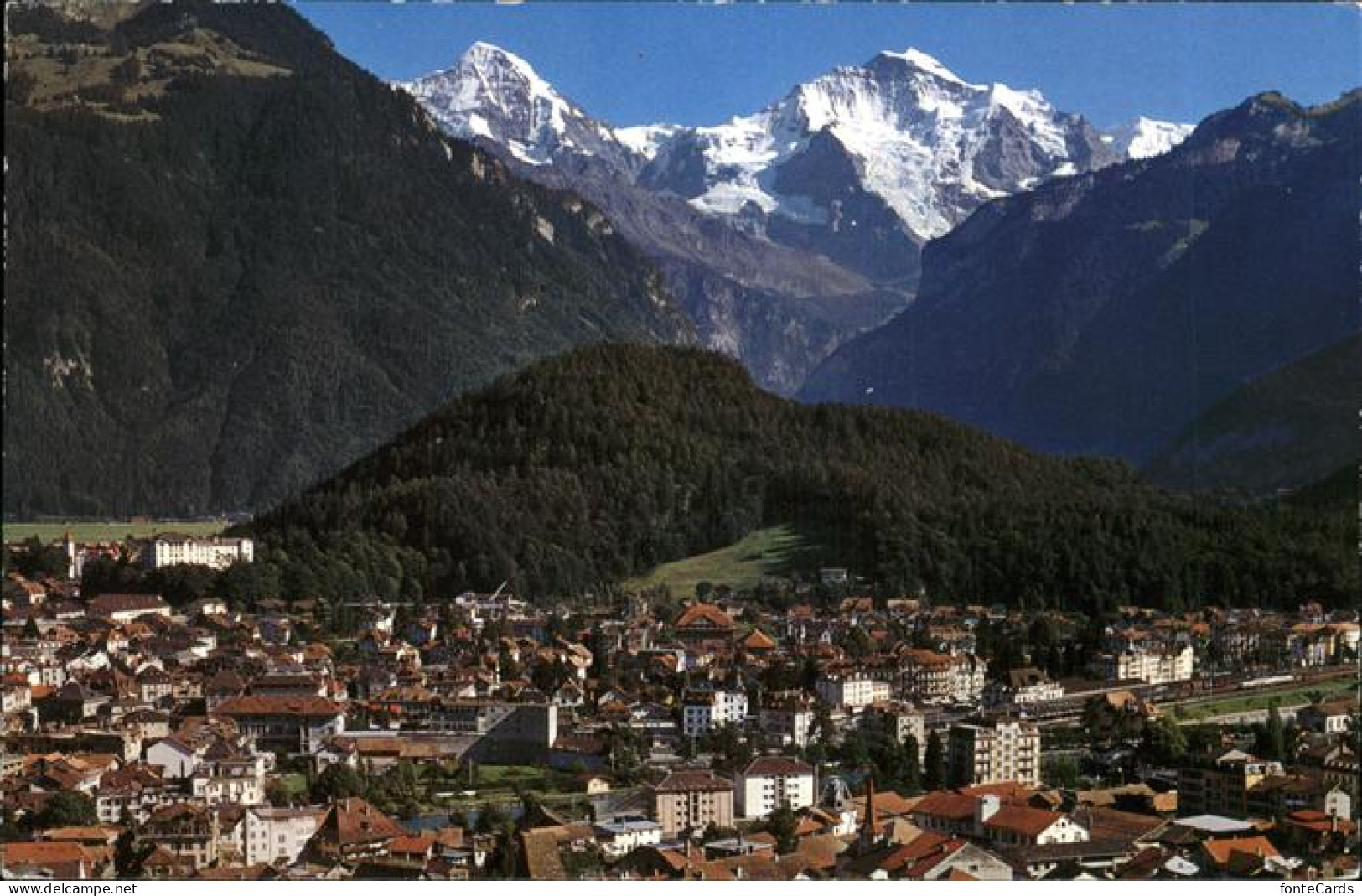 11438617 Interlaken BE Panorama Mit Moench Und Jungfrau Interlaken - Autres & Non Classés