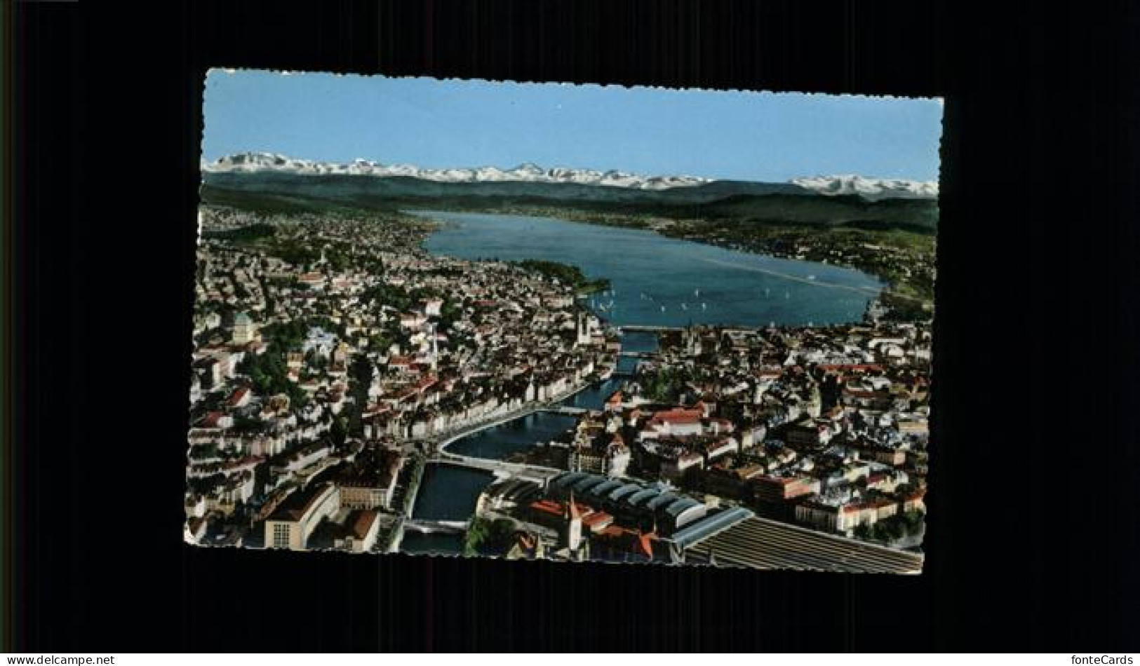 11438567 Zuerich Fliegeraufnahme Panorama See Bruecken Alpen Zuerich - Autres & Non Classés