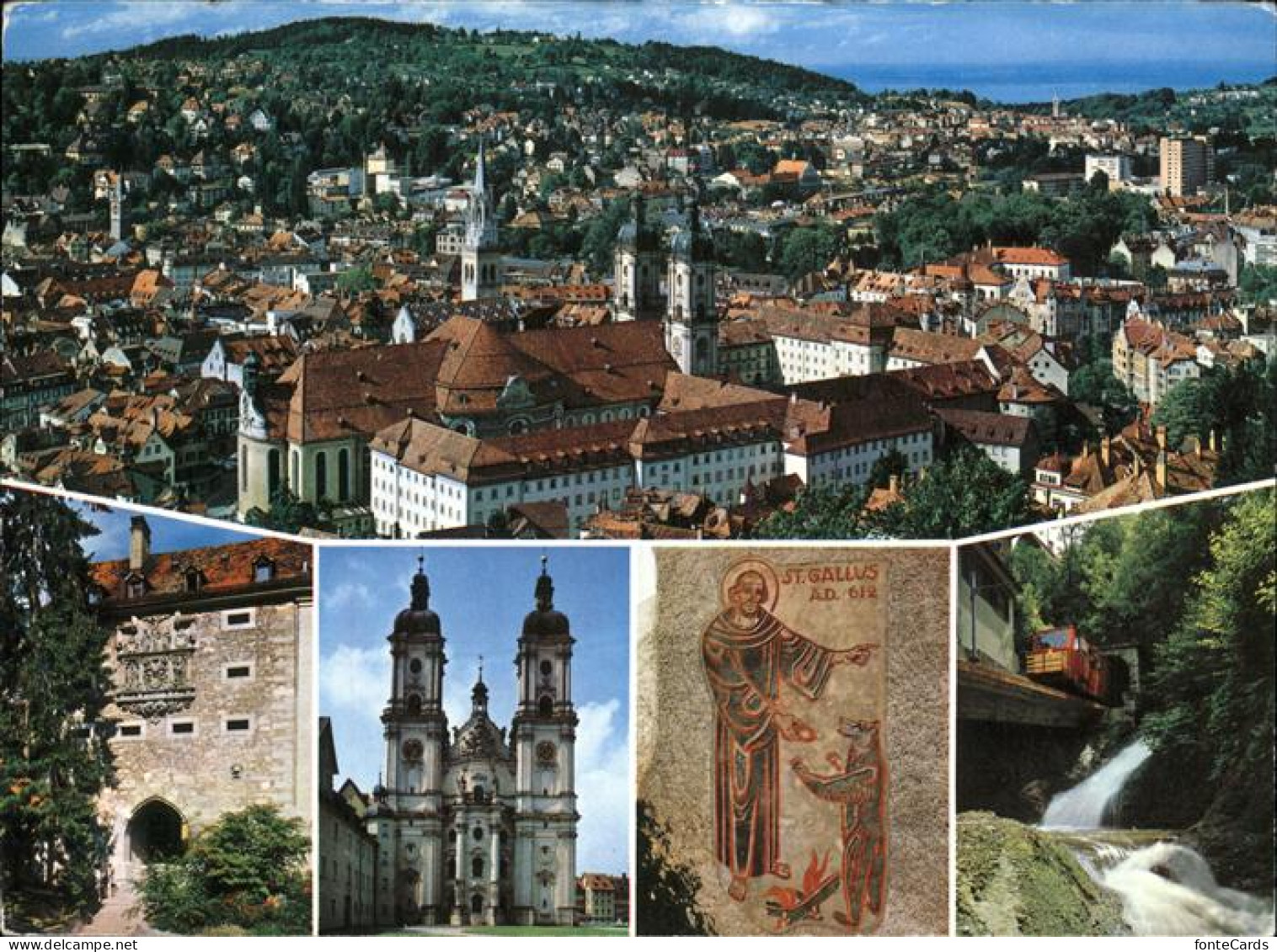 11435291 St Gallen SG Blick Ueber Die Stadt Kloster Kirche Heiligenbild Wasserfa - Andere & Zonder Classificatie