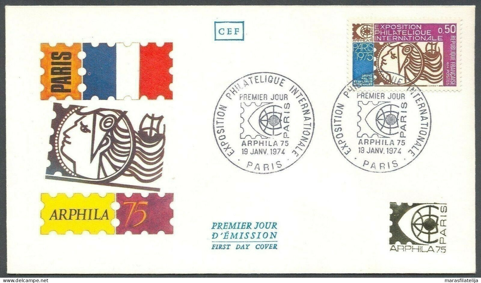 France 1974, ARHILA, Philatelic Exhibition, Nice FDC - Sonstige & Ohne Zuordnung