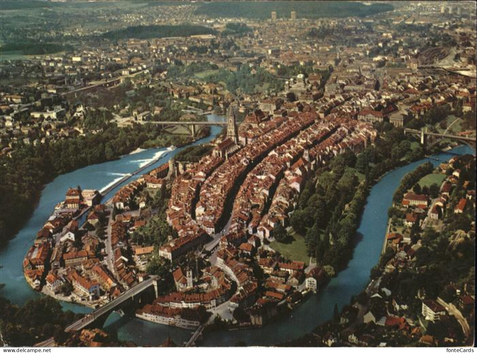 11435112 Bern BE Blick Auf Innenstadt Aare Bruecke Fliegeraufnahme Bern - Autres & Non Classés