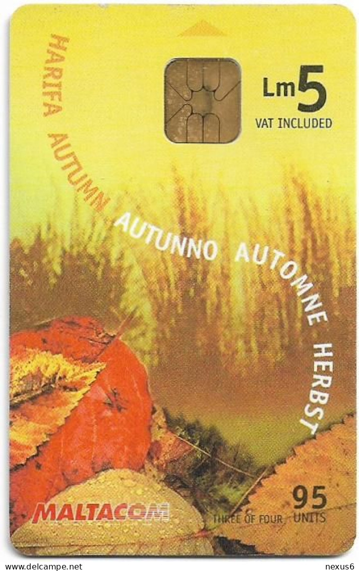 Malta - Maltacom - Autumn, 07.2001, 95U, 15.000ex, Used - Malta