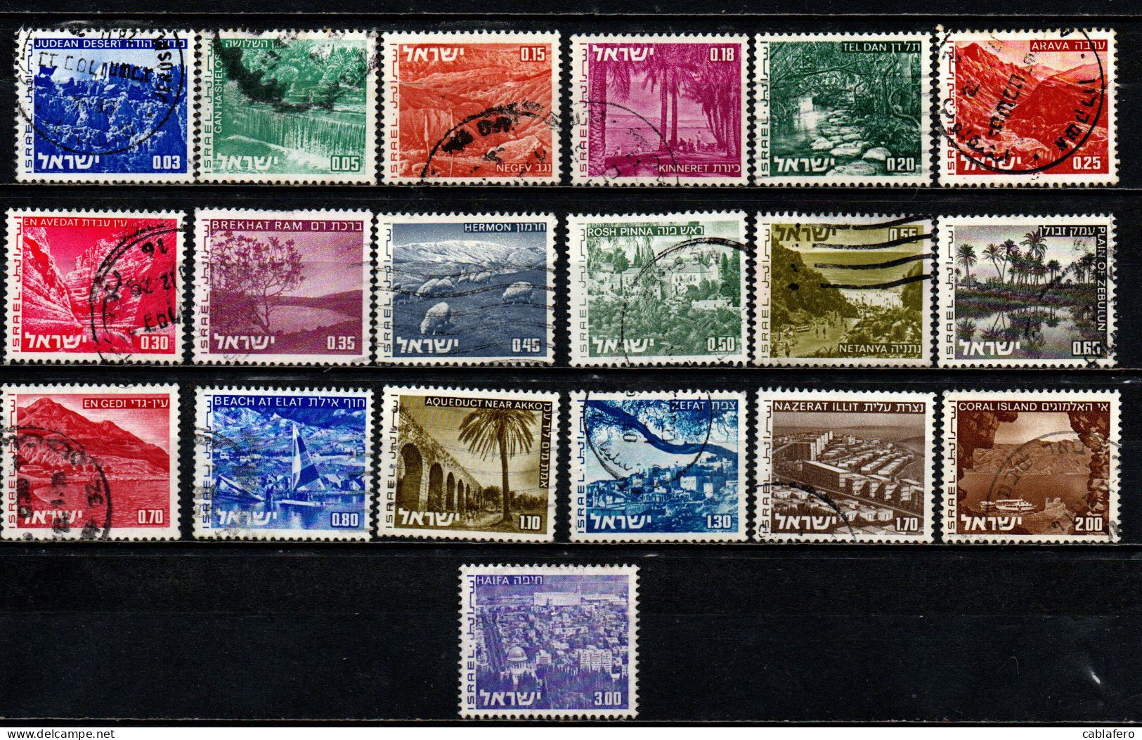 ISRAELE - 1971 - PAESAGGI E VEDUTE DI ISRAELE - USATI - Used Stamps (without Tabs)