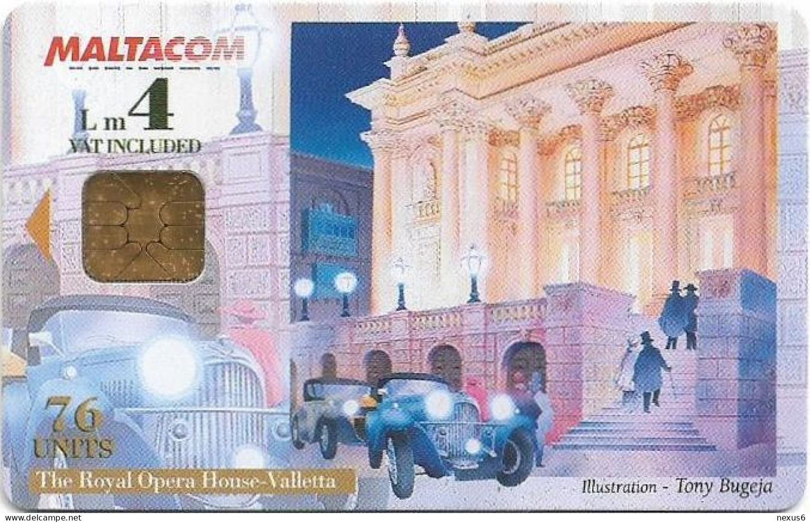 Malta - Maltacom - Royal Opera House, 11.2000, 76U, 15.000ex, Used - Malta