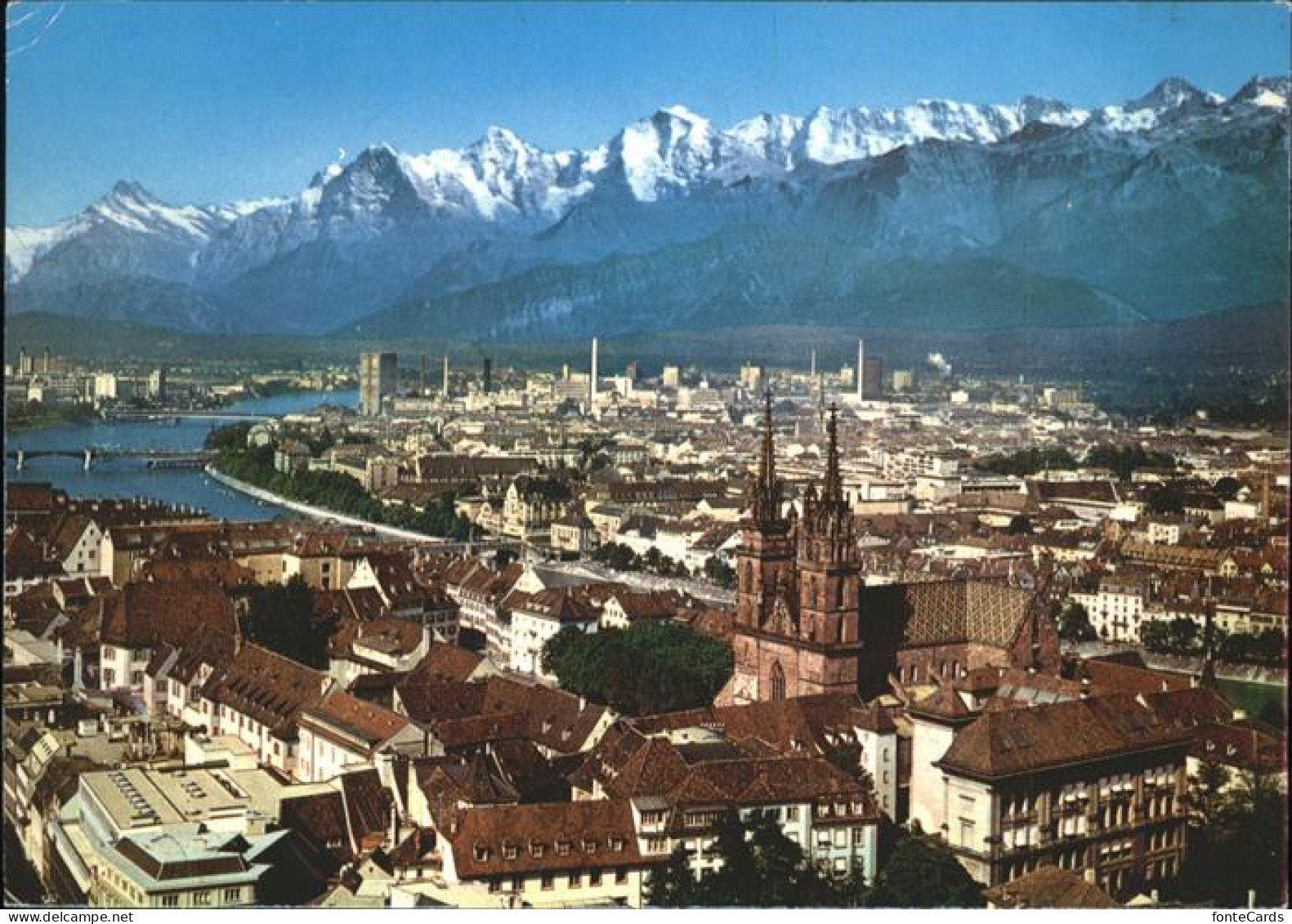 11434922 Basel BS Muenster Rhein Bruecke Alpenpanorama Basel BS - Andere & Zonder Classificatie