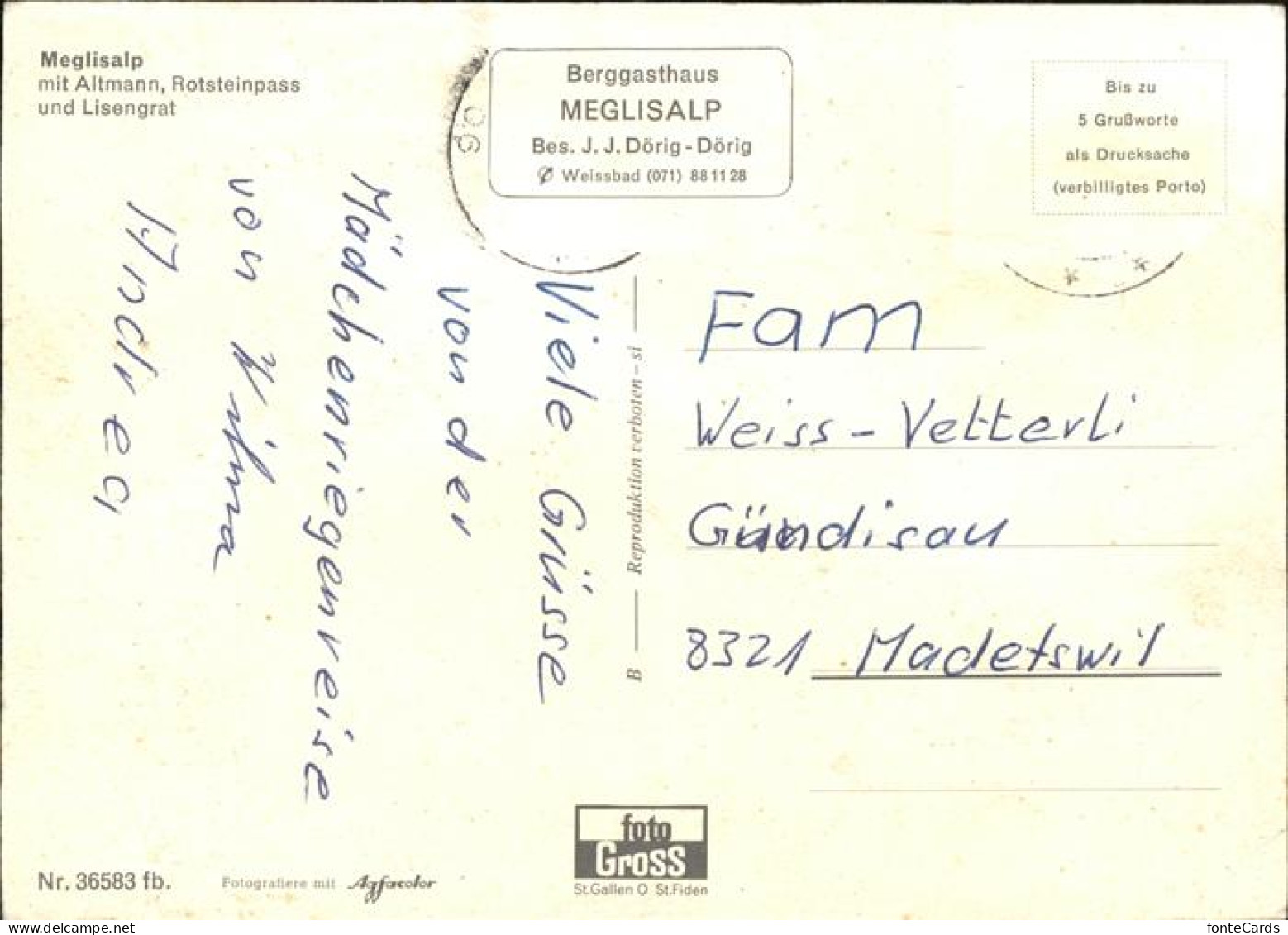 11434715 Meglisalp Mit Altmann Rosteinpass Und Lisengrat Appenzeller Alpen Megli - Andere & Zonder Classificatie