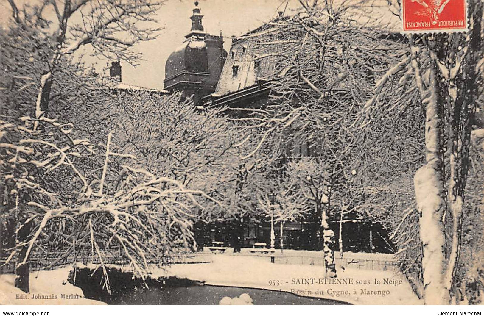 SAINT ETIENNE Sous La Neige - Bassin Du Cygne à Marengo - Très Bon état - Saint Etienne