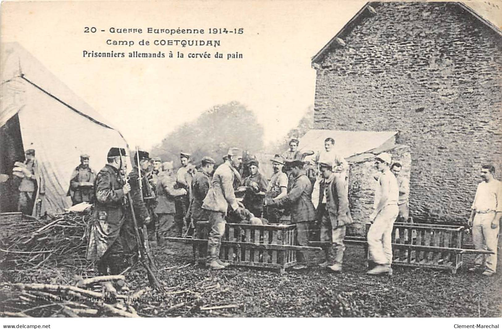 Guerre Européenne 1914 - Camp De COETQUIDAN - Prisonniers Allemands à La Corvée Du Pain - Très Bon état - Sonstige & Ohne Zuordnung