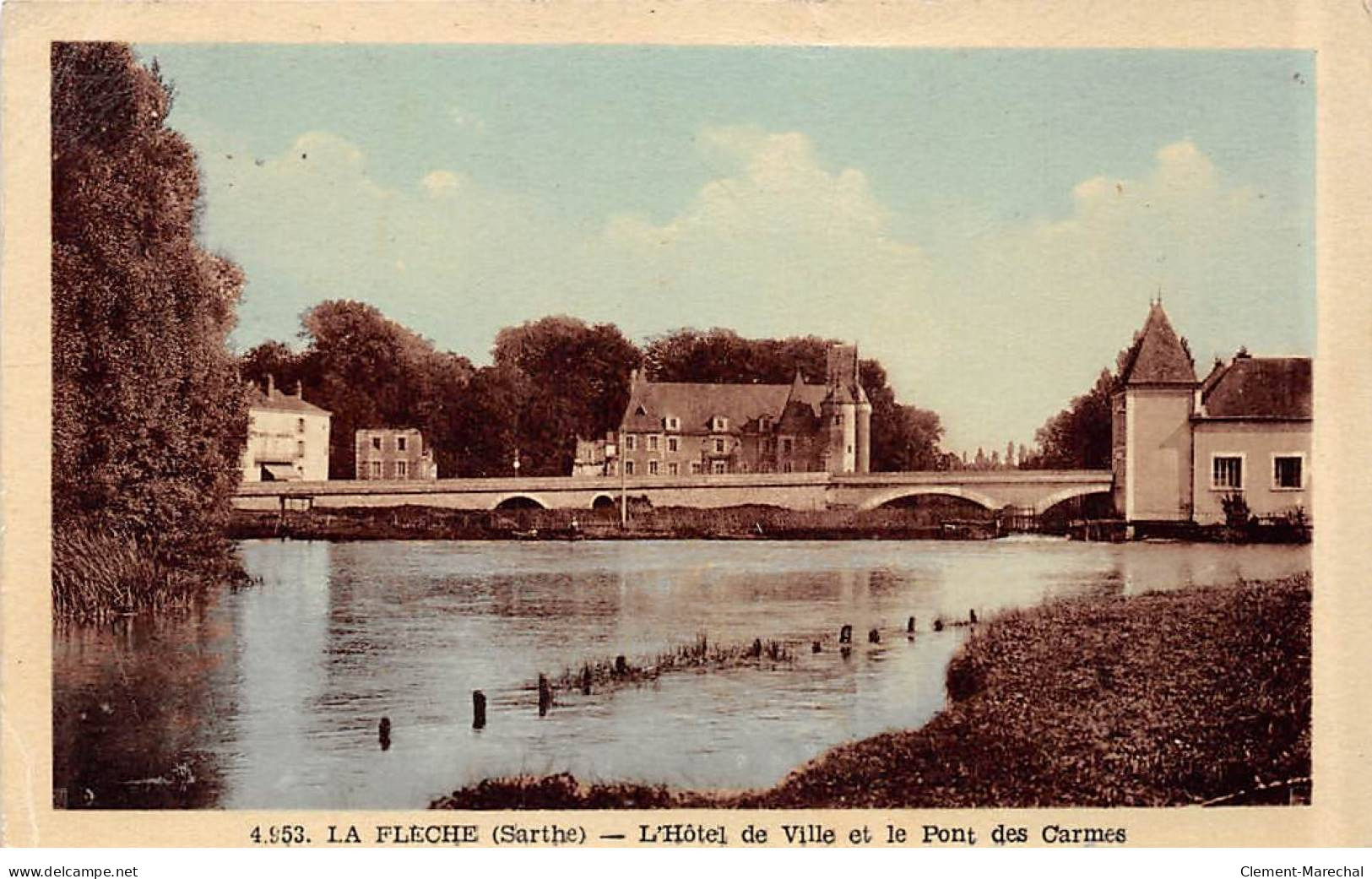 LA FLECHE - L'Hôtel De Ville Et Le Pont Des Charmes - Très Bon état - La Fleche