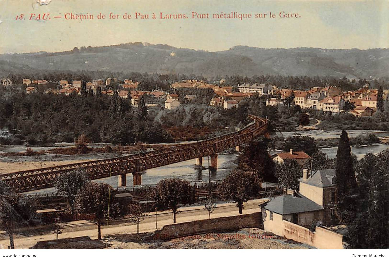 PAU - Chemin De Fer De Pau à Laruns - Pont Métallique Sur Le Gave - état - Pau