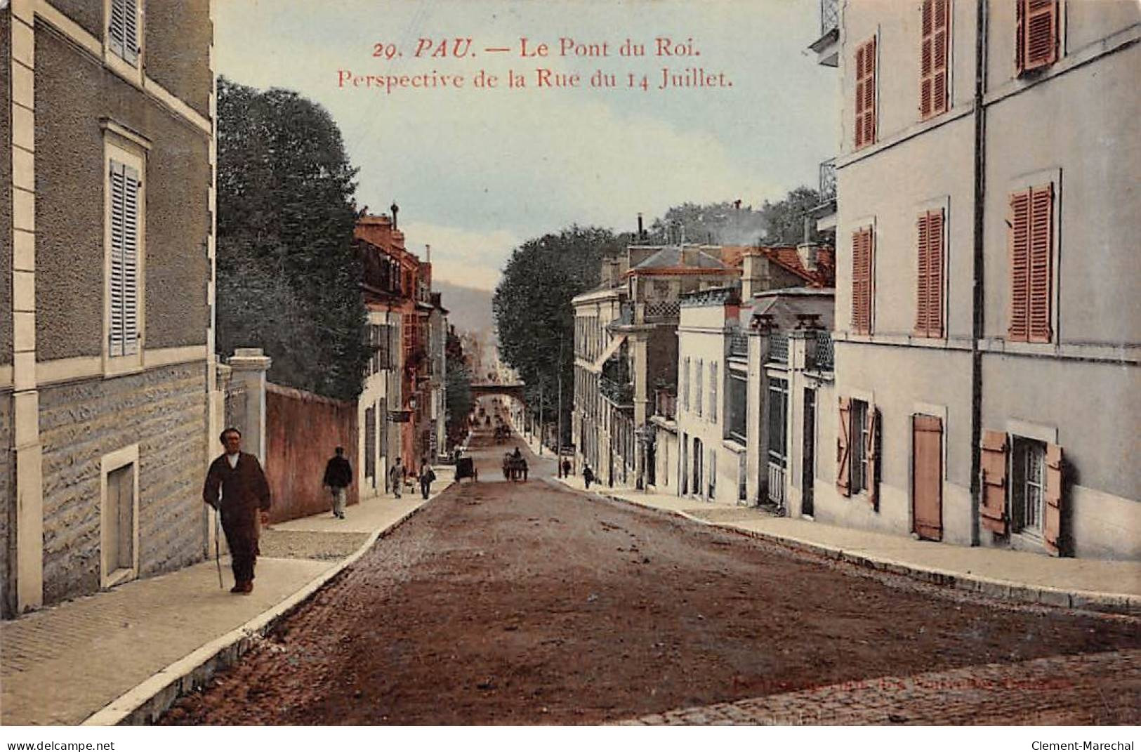 PAU - Le Pont Du Roi - Perspective De La Rue Du 14 Juillet - Très Bon état - Pau