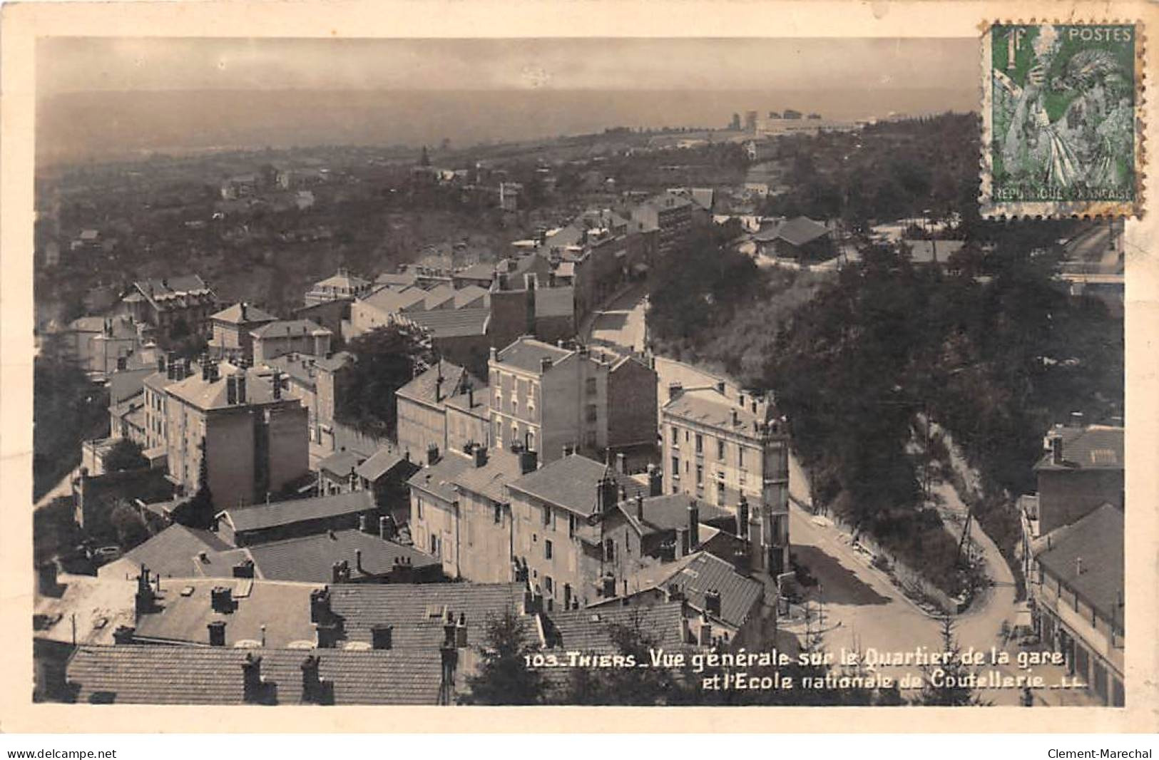 THIERS - Vue Générale Sur Le Quartier De La Gare Et L'Ecole Nationale De Coutellerie - Très Bon état - Thiers