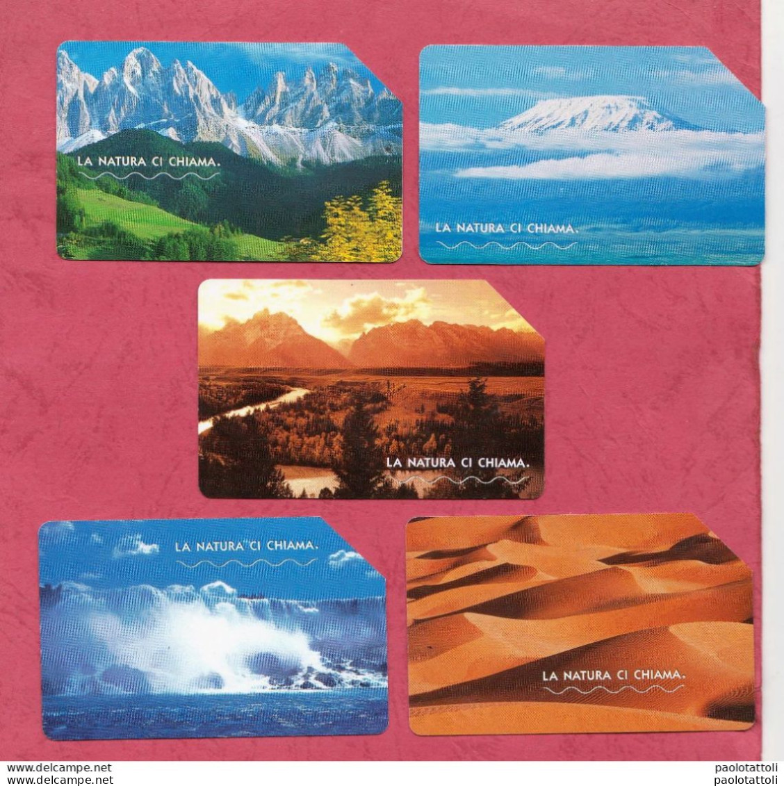 Italy, Exp. 31.12.2004- TELECOM Italia- La Natura Ci Chiama. Lot Of 5 Used Phone Cards By 2.50, 3 & By 5 Euros. - Public Practical Advertising