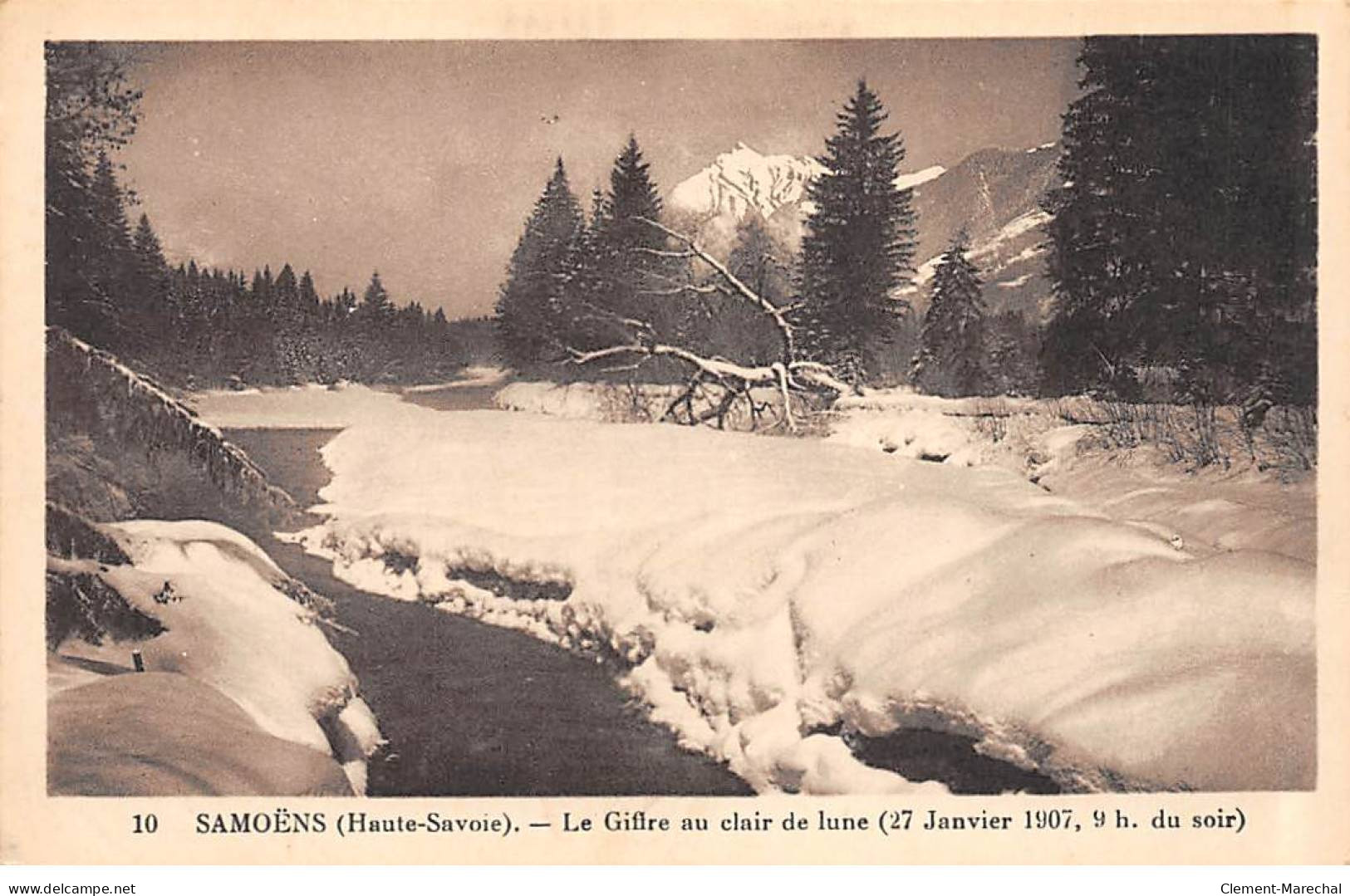 SAMOENS - Le Giffre Au Clair De Lune - 27 Janvier 1907 - Très Bon état - Samoëns