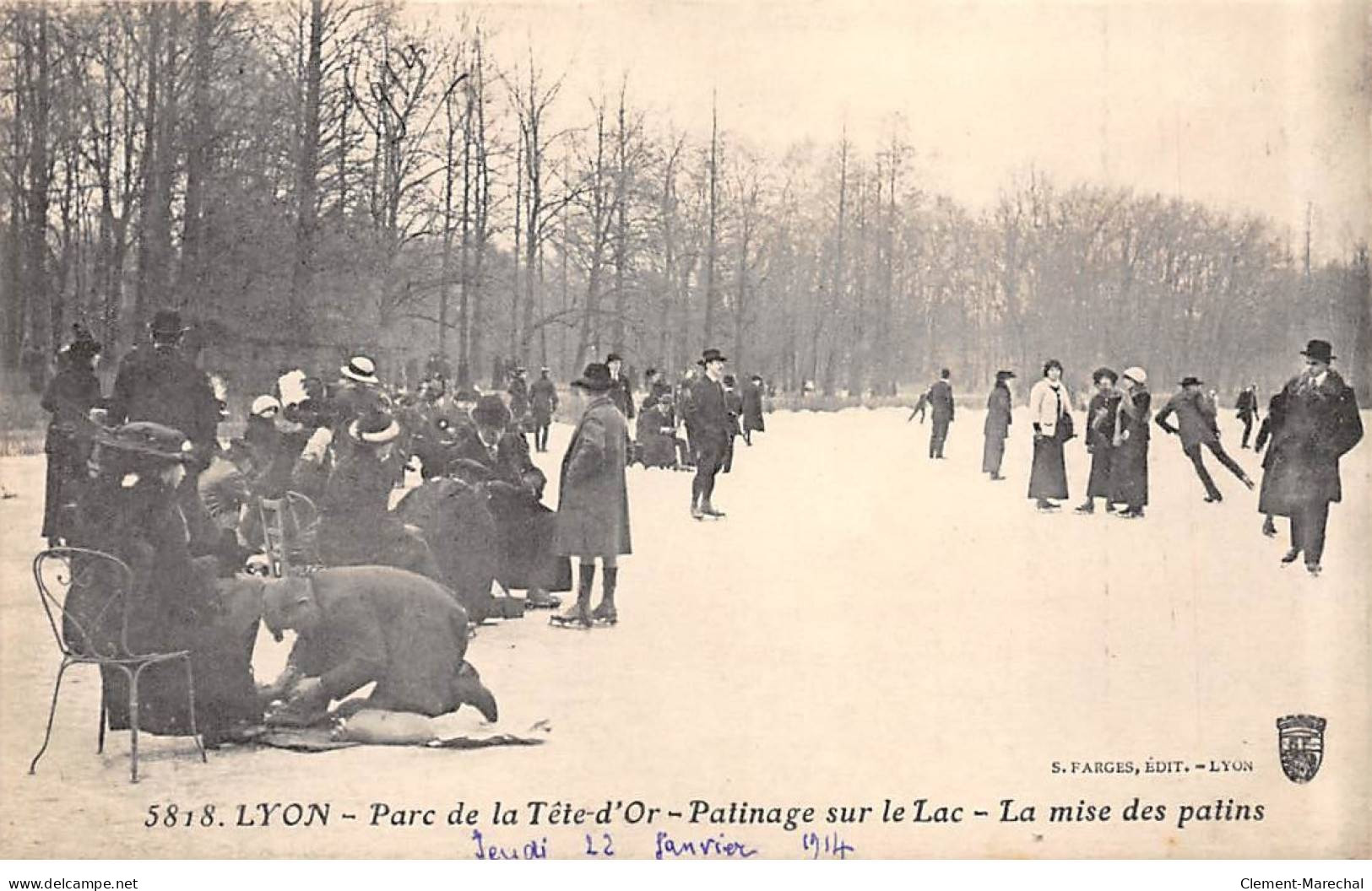 LYON - Parc De La Tête D'Or - Patinage Sur Le Lac - La Mise Des Patins - Très Bon état - Andere & Zonder Classificatie