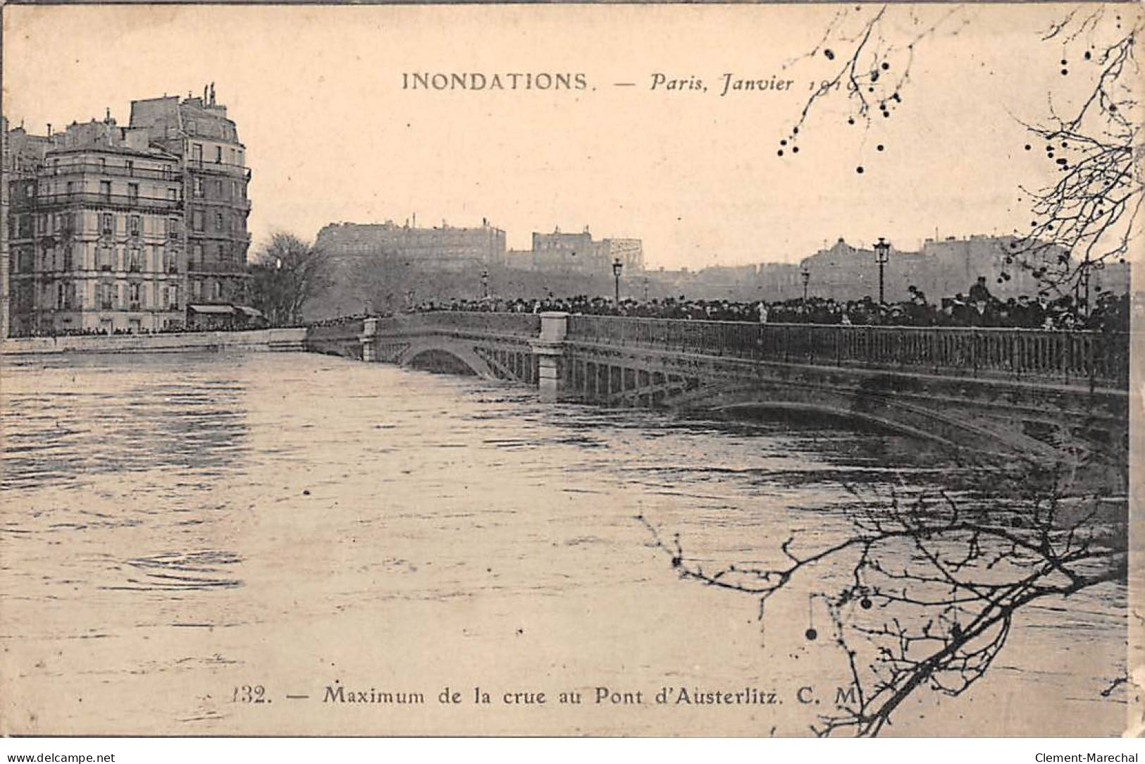 PARIS - Inondations Janvier 1910 - Maximun De La Crue Au Pont D'Austerlitz - Très Bon état - Inondations De 1910