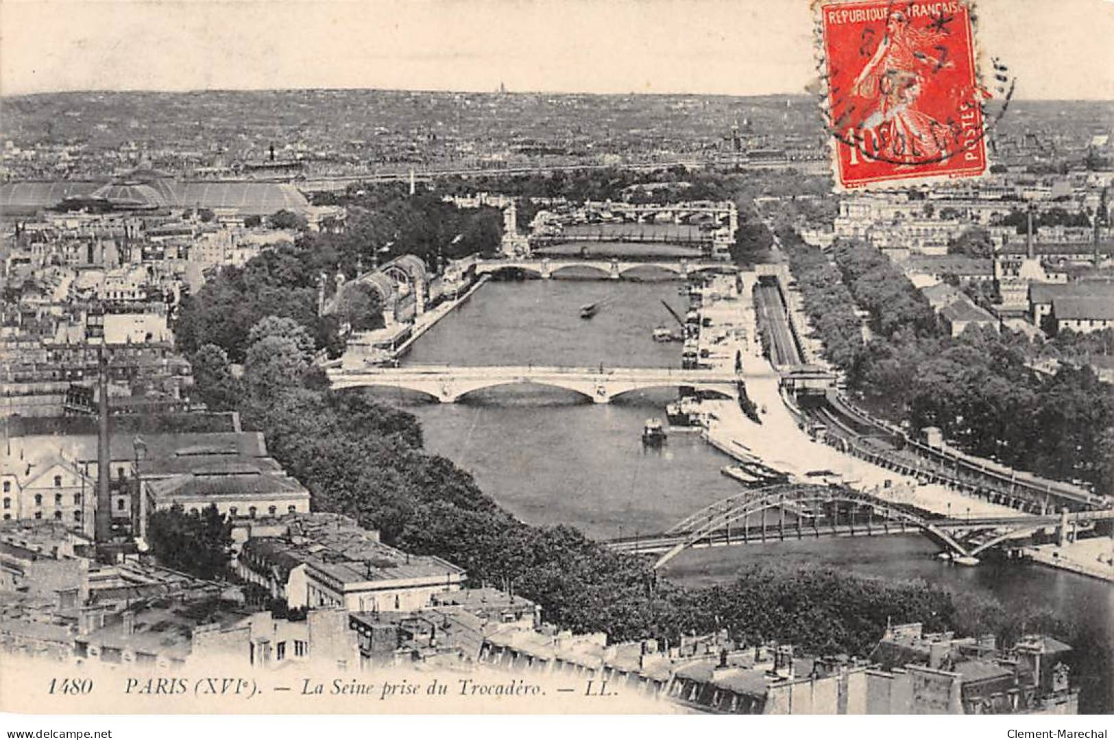 PARIS - La Seine Prise Du Trocadéro - Très Bon état - Die Seine Und Ihre Ufer