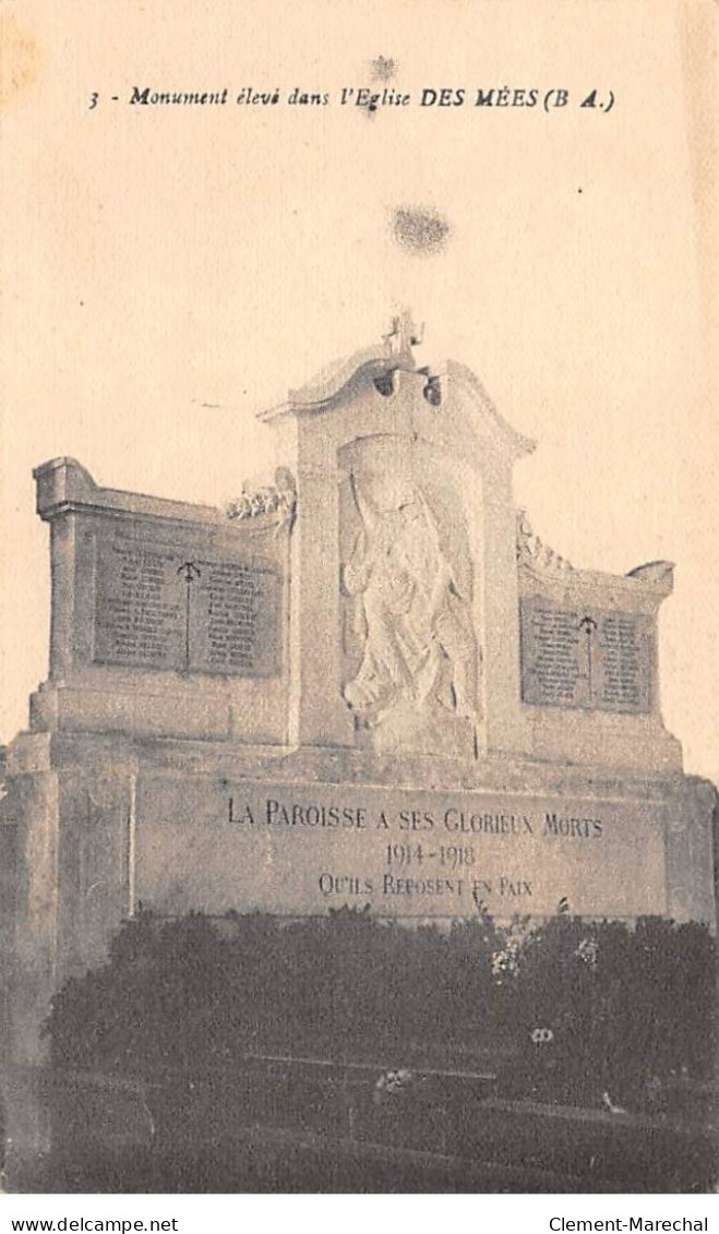 Monument élevé Dans L'Eglise DES MEES - Très Bon état - Other & Unclassified