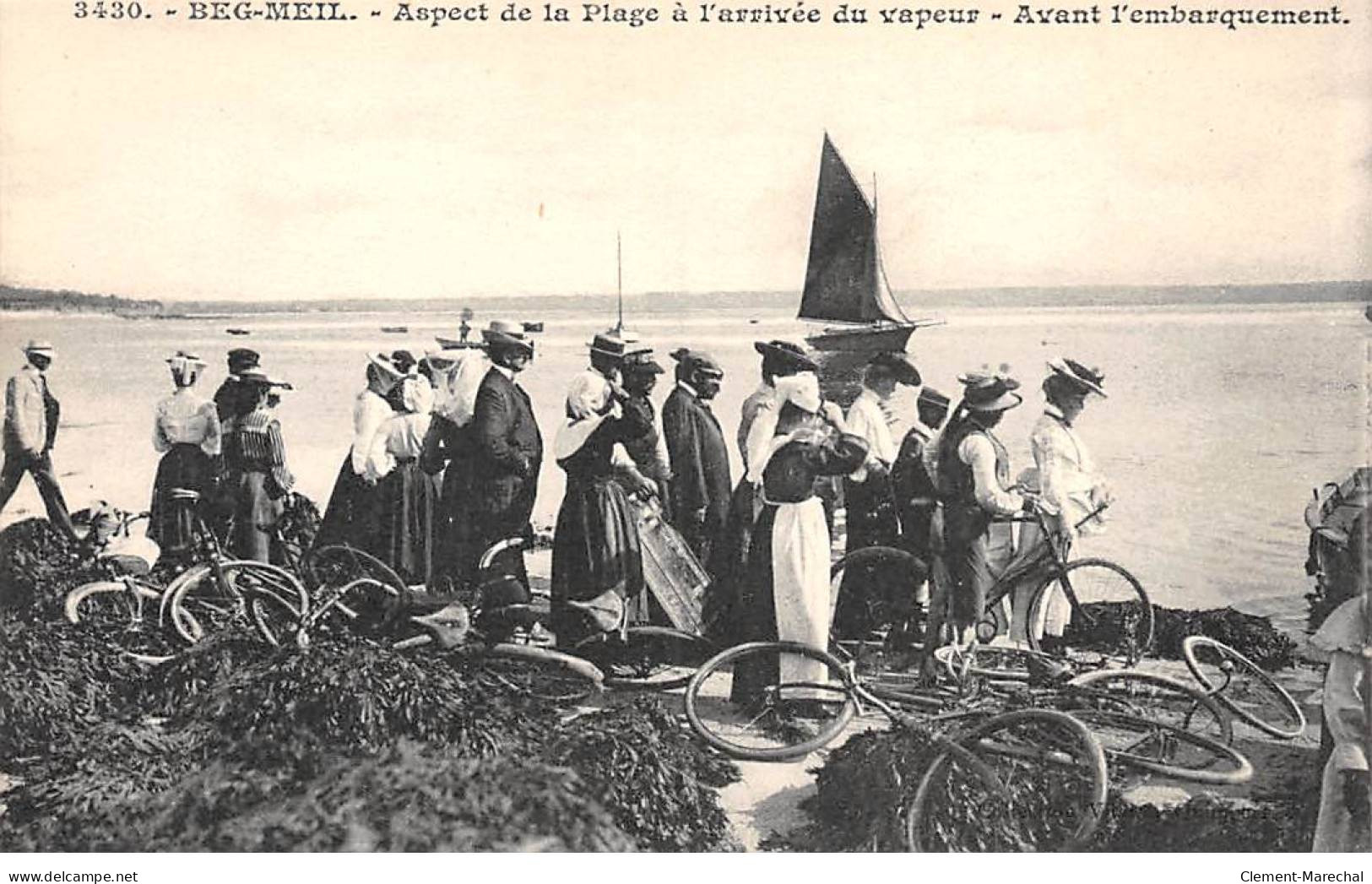 BEG MEIL - Aspect De La Plage à L'arrivée Du Vapeur - Avant L'embarquement - Très Bon état - Beg Meil