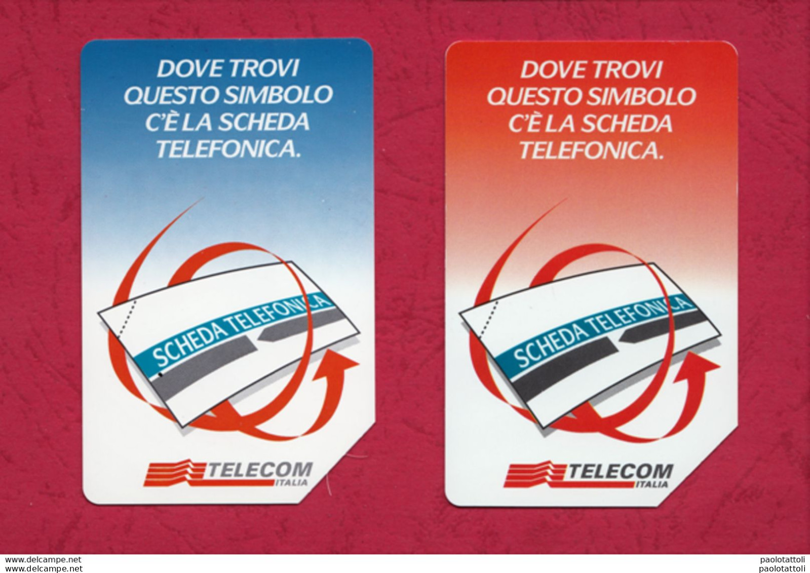 Italy. Usate- Prepaid Phone Cards Used- La Scheda Telefonica. Dove Vai, Dove Vuoi. By 5000L & 10000L. - Public Practical Advertising