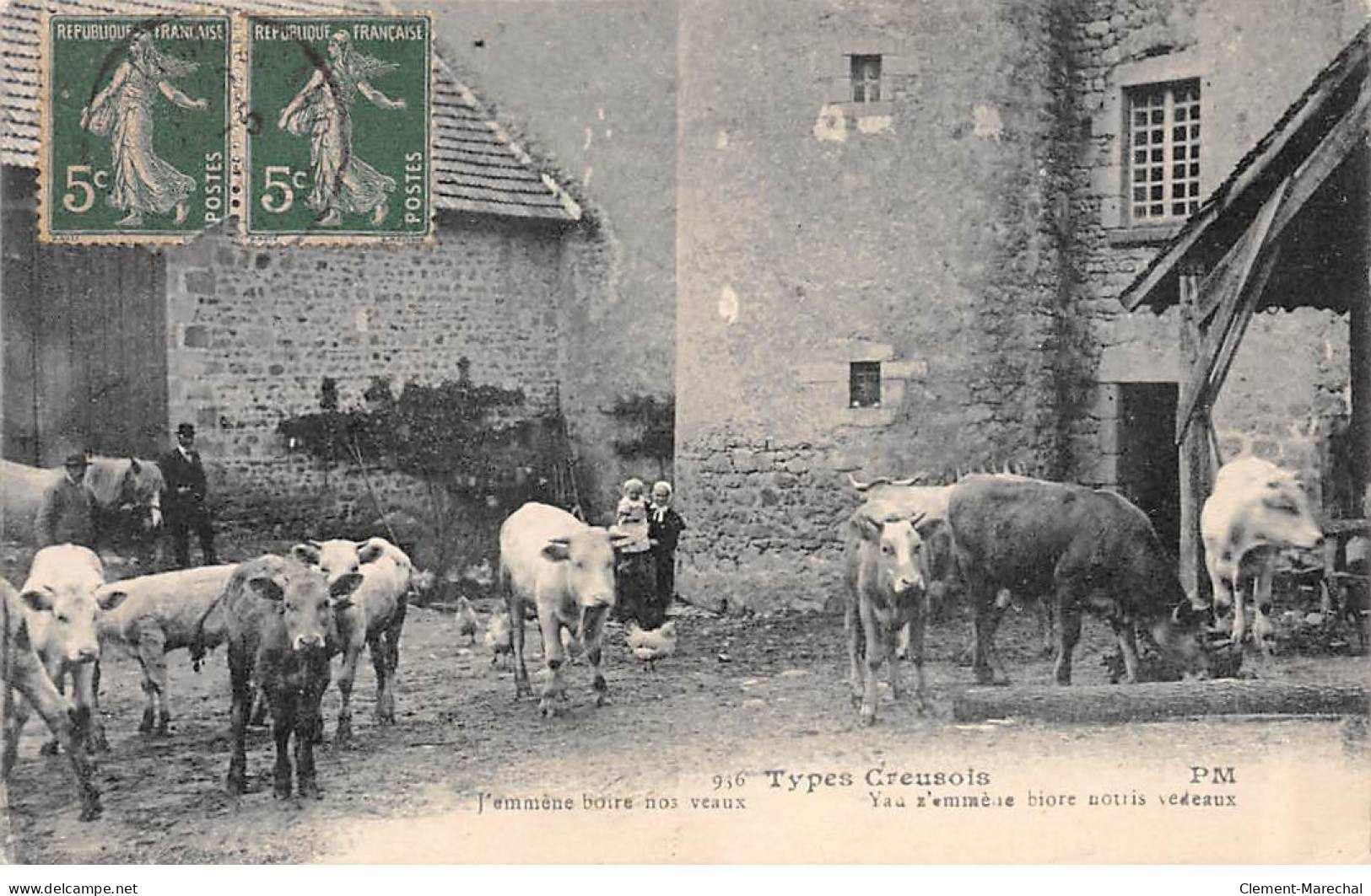 TYPES CREUSOIS - J'emmène Boire Nos Veaux - Très Bon état - Autres & Non Classés