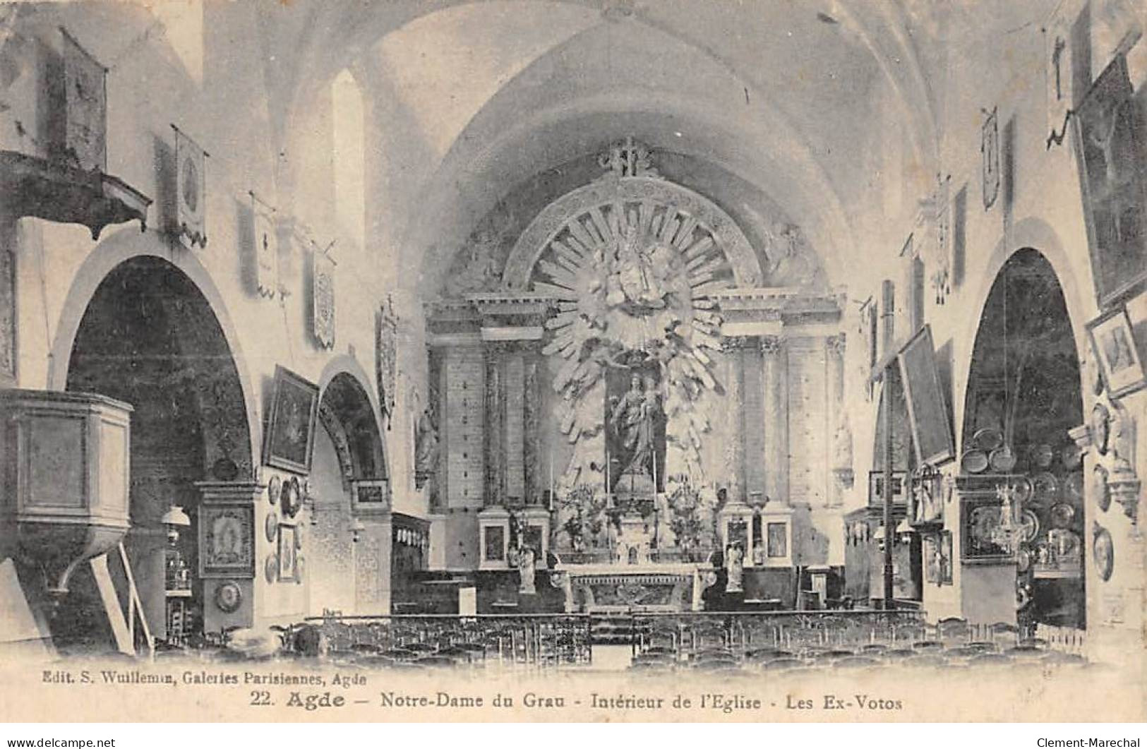 AGDE - Notre Dame Du Gran - Intérieur De L'Eglise - Les Ex Votos - Très Bon état - Agde