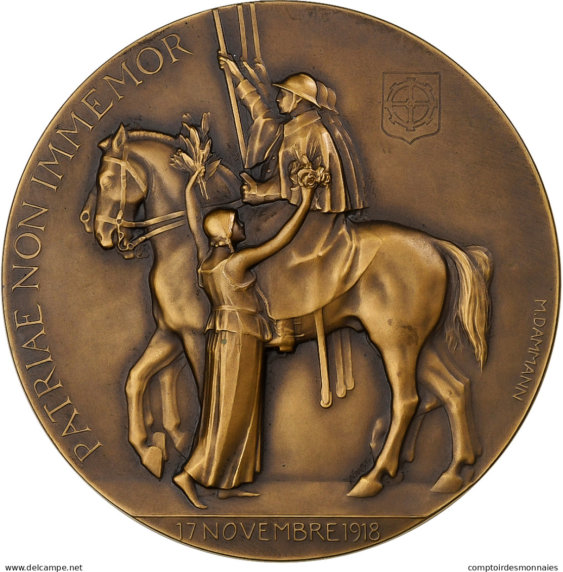 France, Médaille, Alsace, Libération De Mulhouse, 1918, Bronze, Dammann, SPL - Altri & Non Classificati