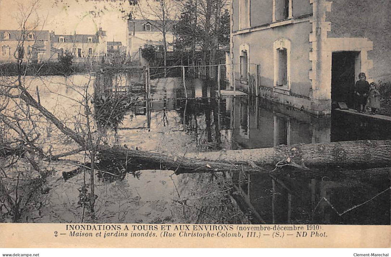 Inondations à TOURS Et Aux Environs - 1910 - Maison Et Jardins Inondés - Très Bon état - Autres & Non Classés