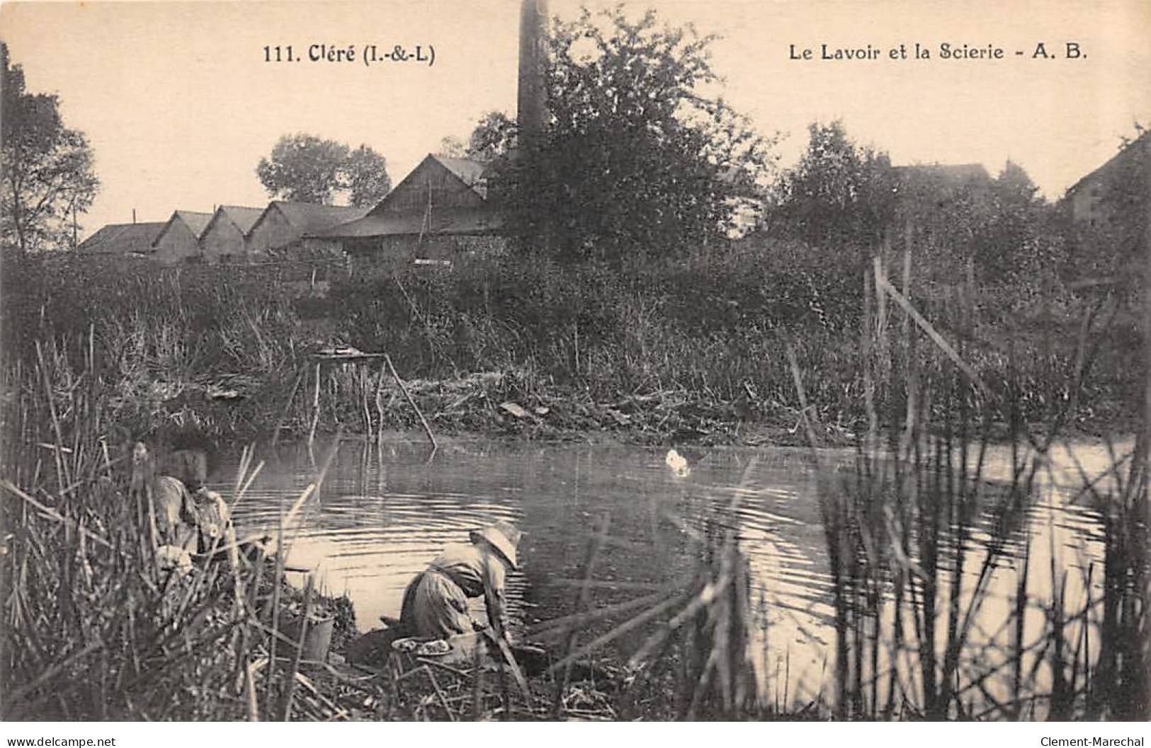 CLERE - Le Lavoir Et La Scierie - Très Bon état  - Cléré-les-Pins