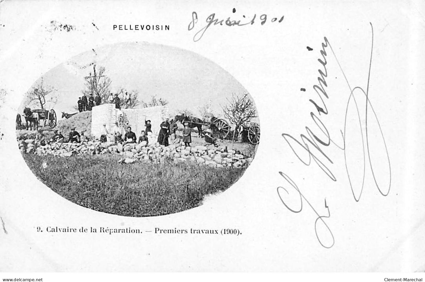 PELLEVOISIN - Calvaire De La Réparation - Premiers Travaux - 1900 - état - Autres & Non Classés