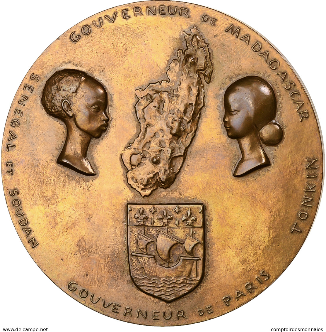 France, Médaille, Maréchal Gallieni, 1916, Bronze, Scarpa, SUP - Altri & Non Classificati