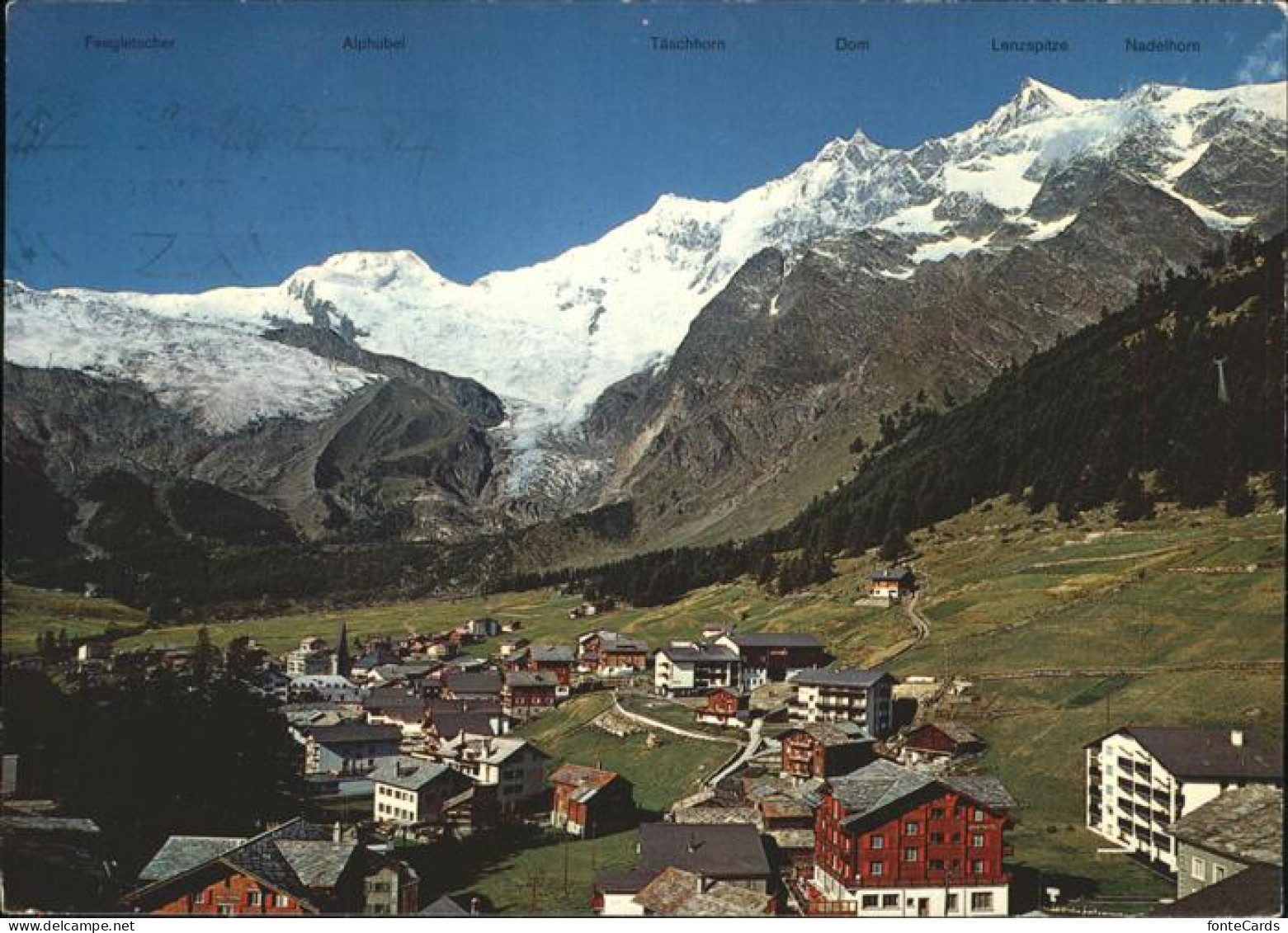 11429093 Saas-Fee Ortsansicht Mit Alpenpanorama Saas-Fee - Other & Unclassified