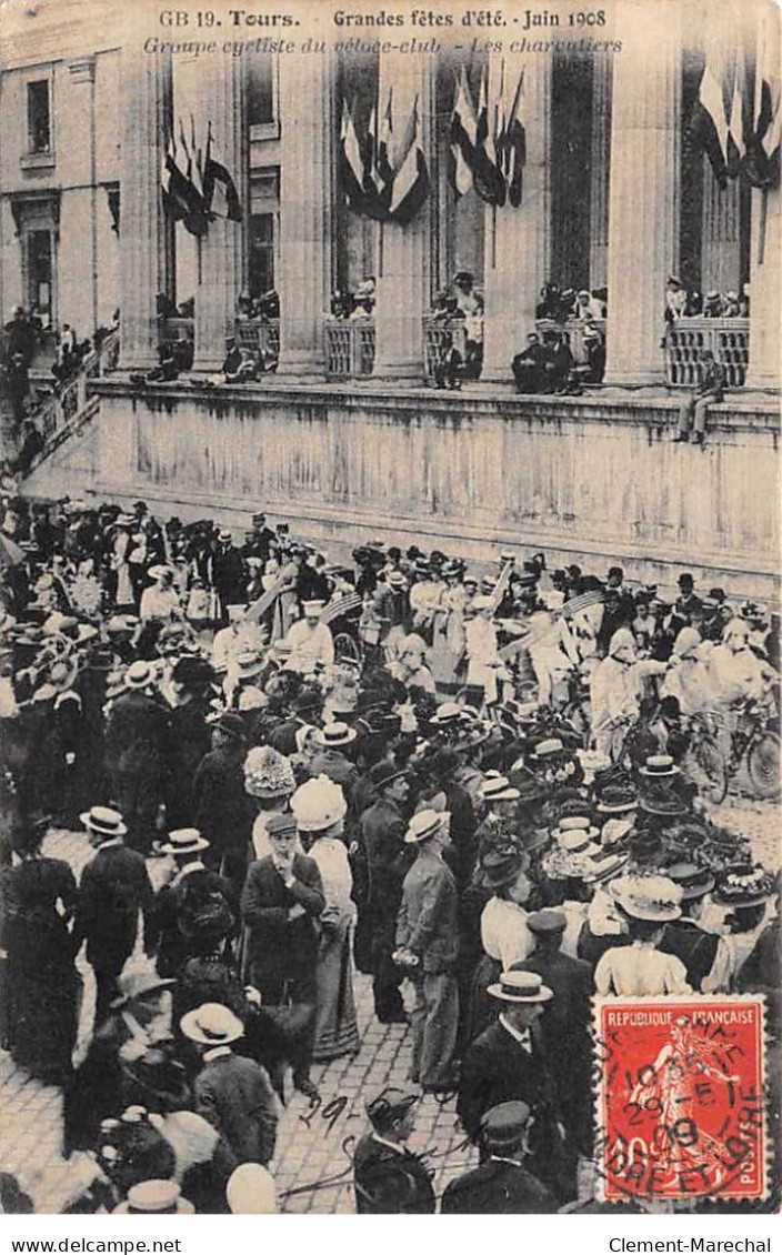 TOURS - Grandes Fêtes D'Eté - Juin 1908 - Groupe Cycliste Du Véloce Club - Les Charcutiers - Très Bon état - Tours