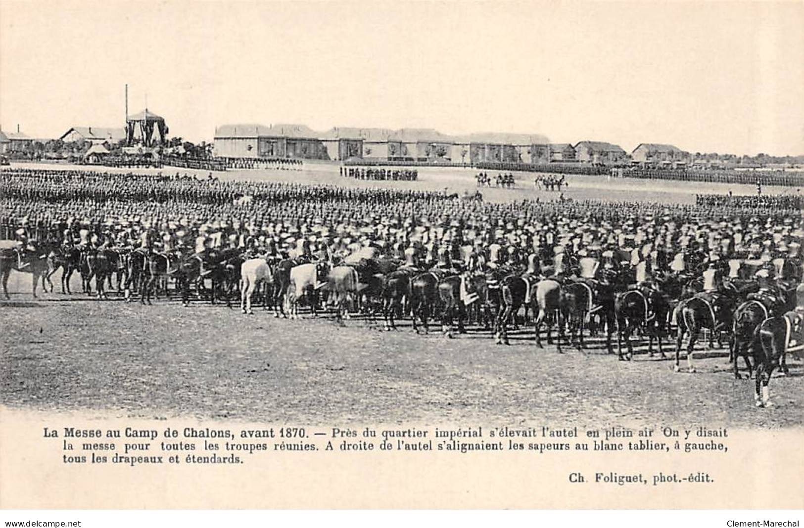 La Messe Au CAMP DE CHALONS Avant 1870 - Bivouac De Cavalerie - Très Bon état - Camp De Châlons - Mourmelon