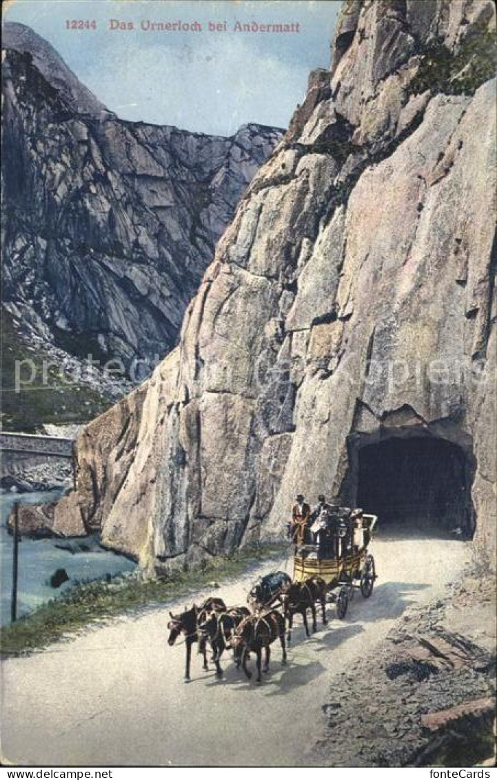 11427165 Andermatt Urnerloch Pferdekutsche Andermatt - Andere & Zonder Classificatie