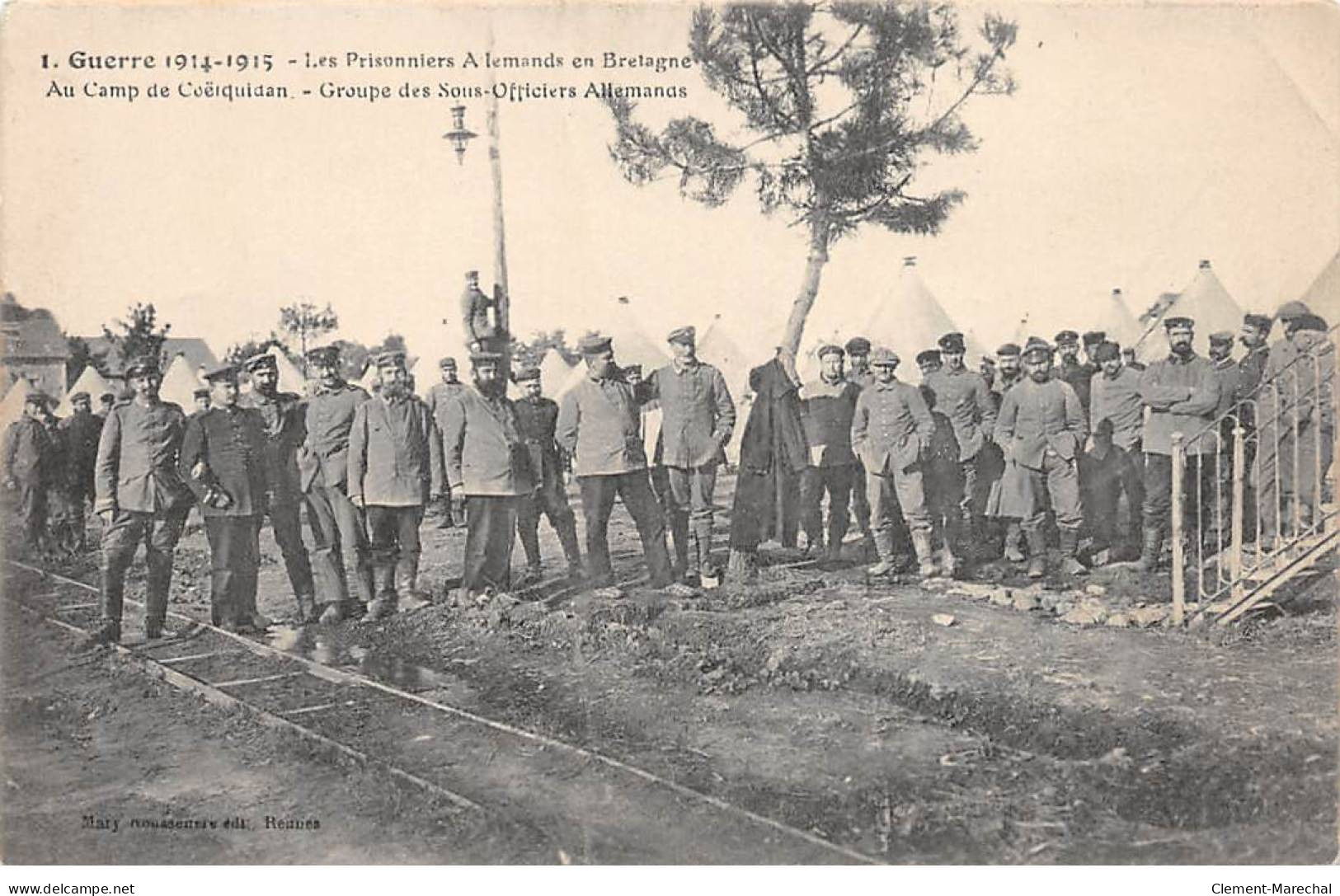 Guerre 1914 1915 - Les Prisonniers Allemands En Bretagne - Au Camp De COETQUIDAN - état - Autres & Non Classés