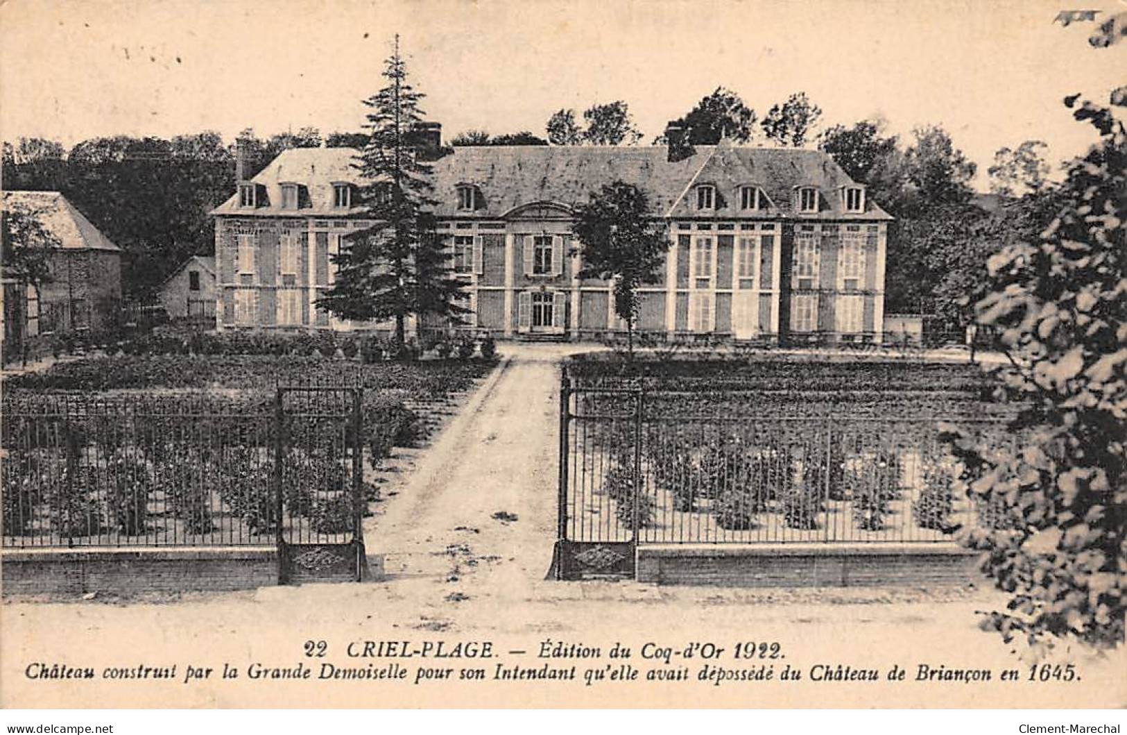CRIEL PLAGE - Edition Du Coq D'Or 1922 - Château - Très Bon état - Criel Sur Mer