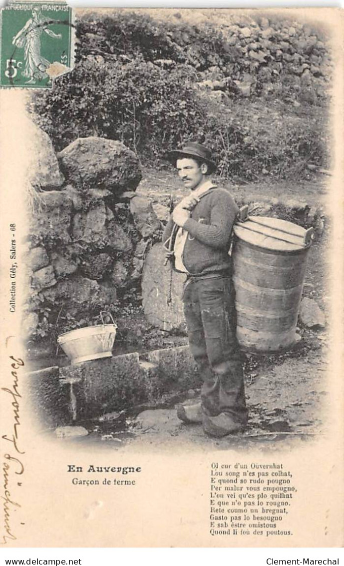 EN AUVERGNE - Garçon De Ferme - Très Bon état - Autres & Non Classés